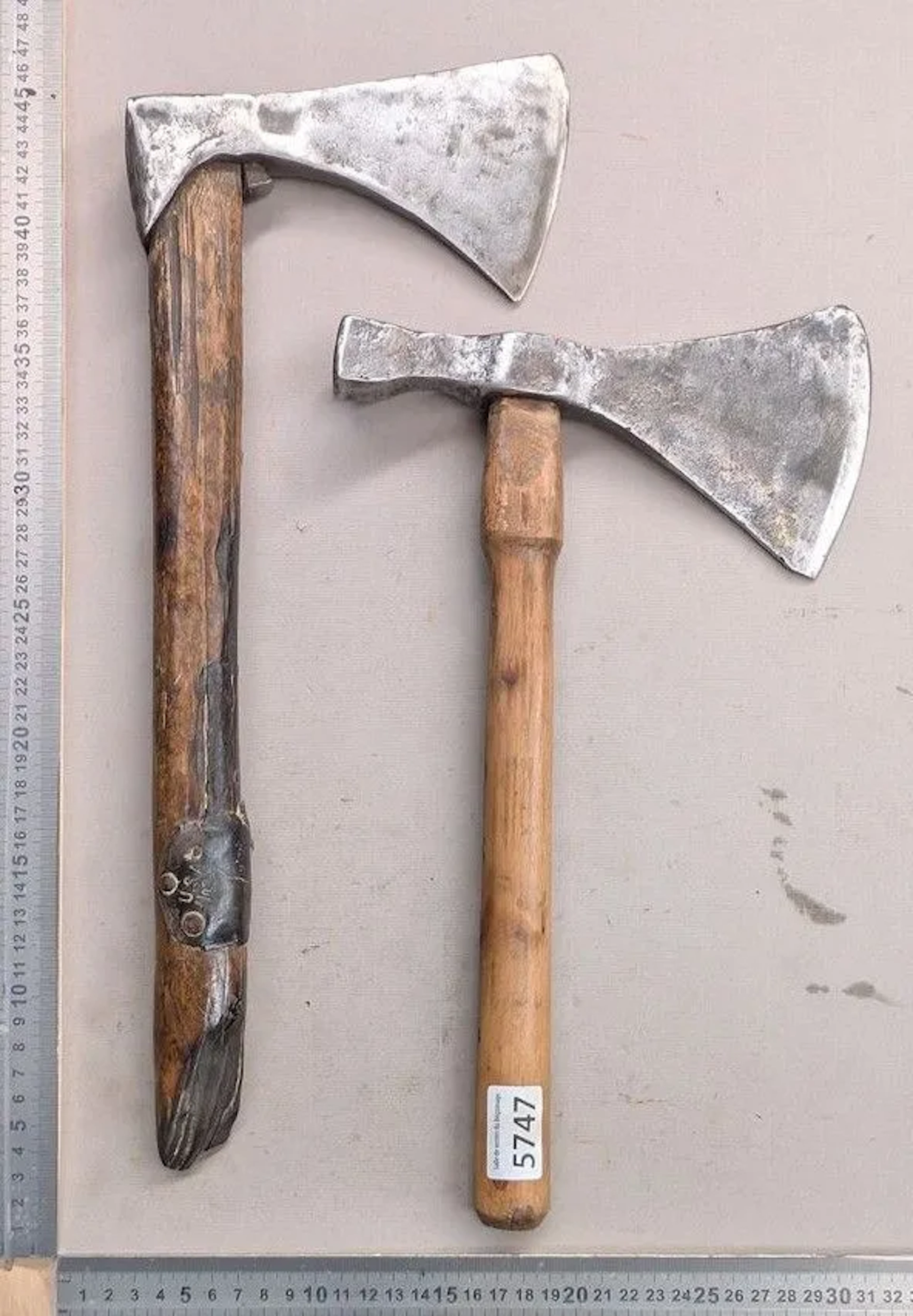 2 antique hatchets—see photos for dimensions and condition
