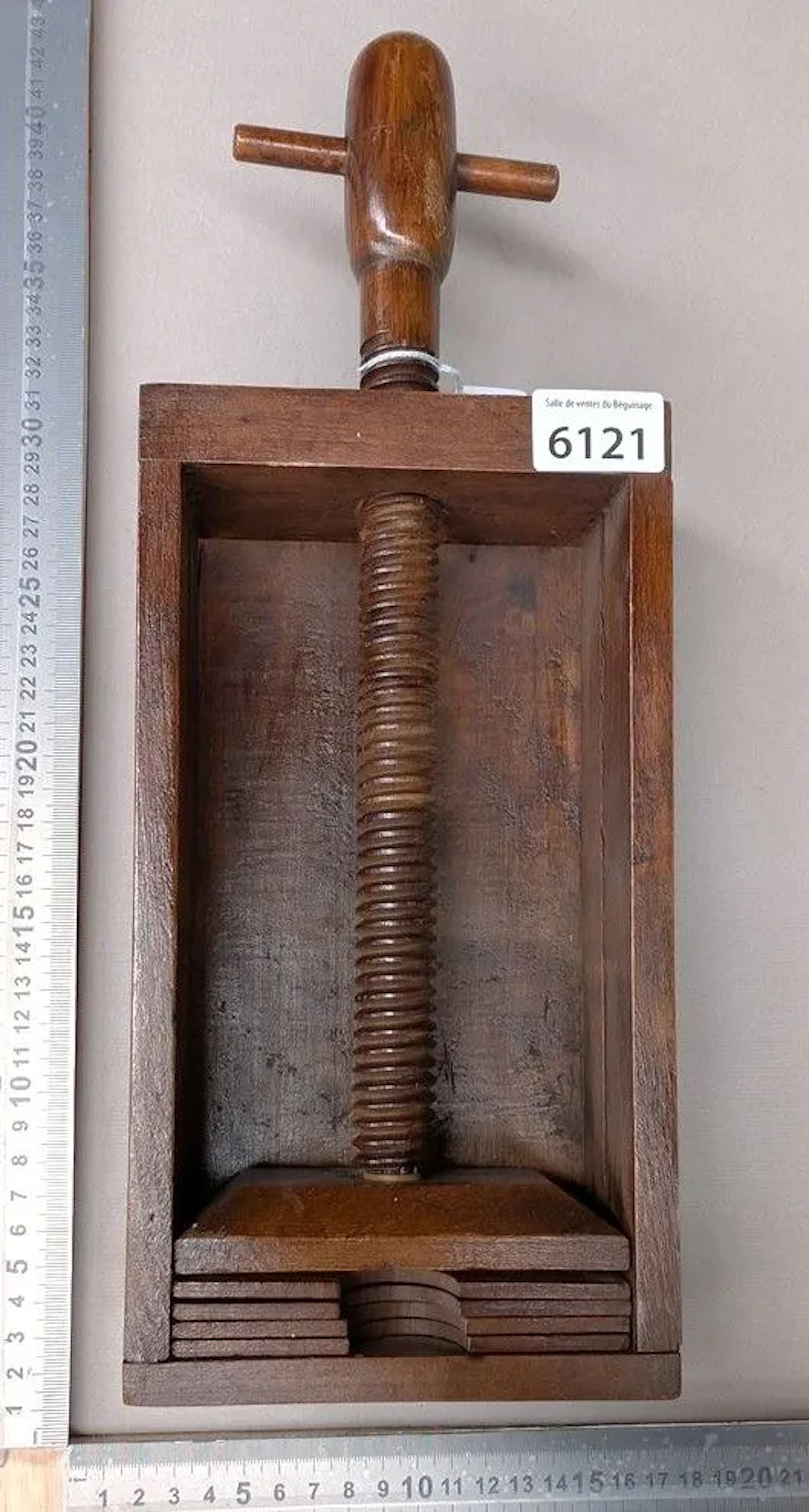Antique playing card press—see photos for dimensions and condition