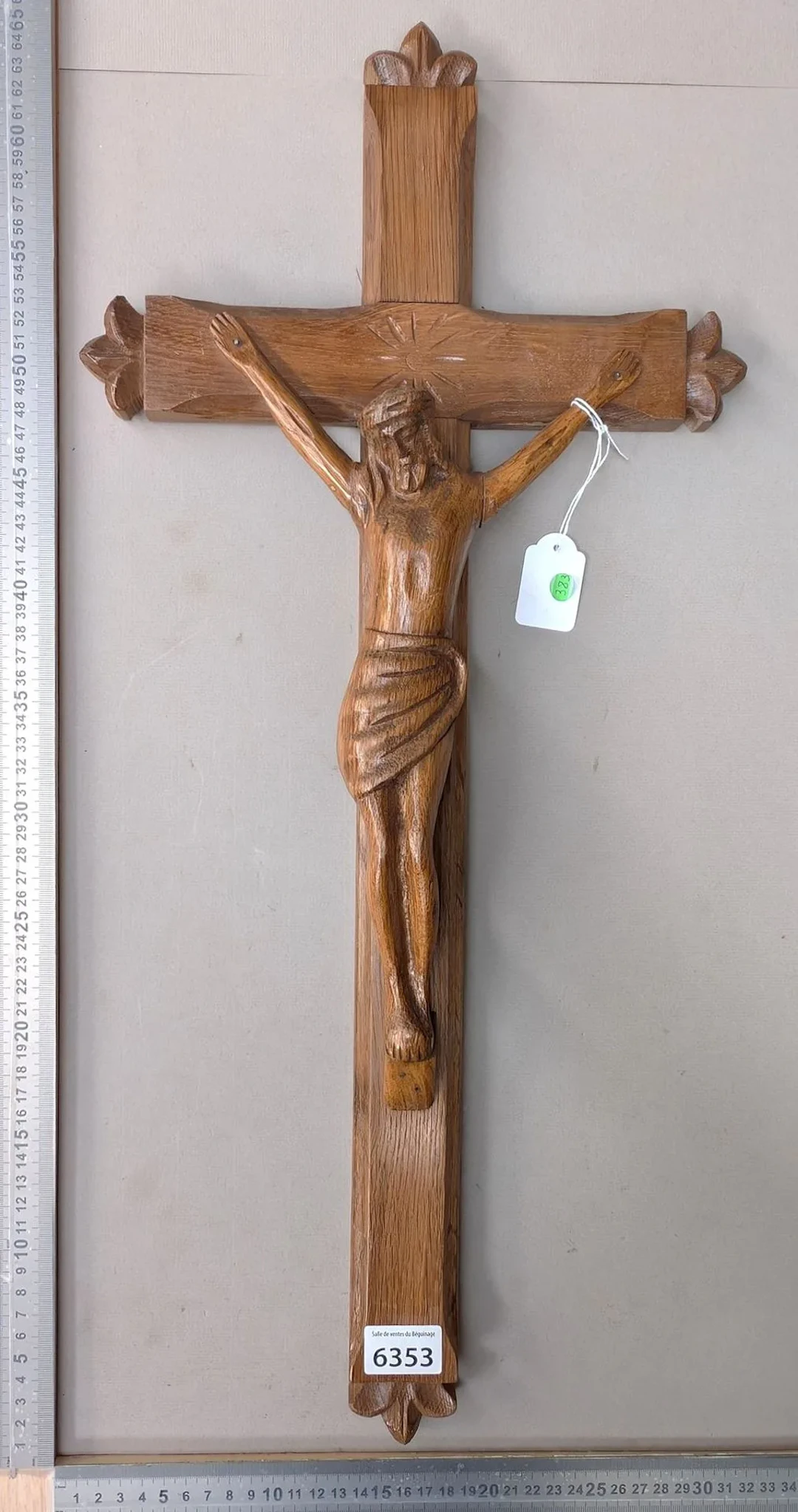 Carved Christ on the Cross, 61 cm x 29 cm—See photos for dimensions