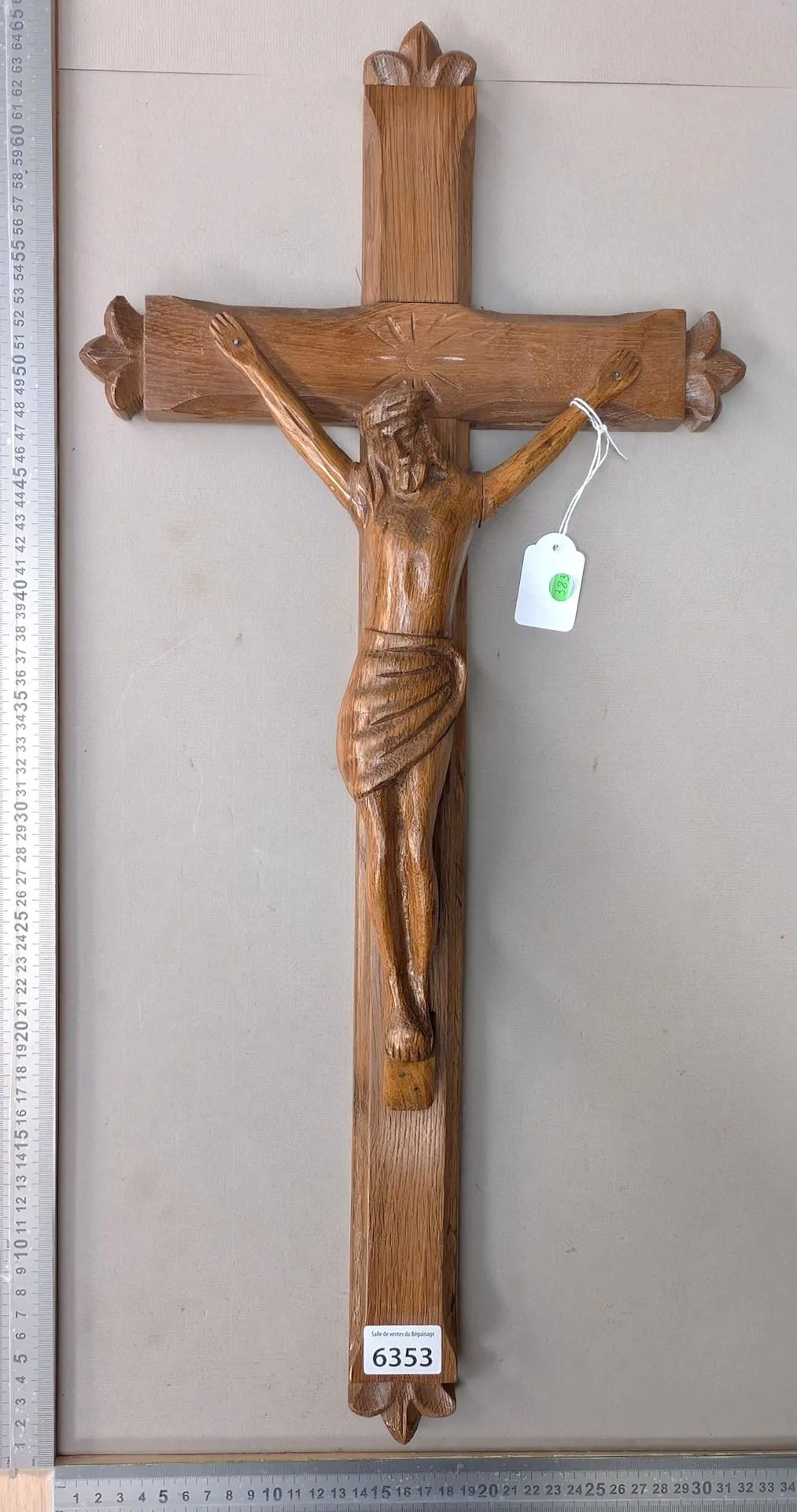 Carved Christ on the Cross, 61 cm x 29 cm—See photos for dimensions