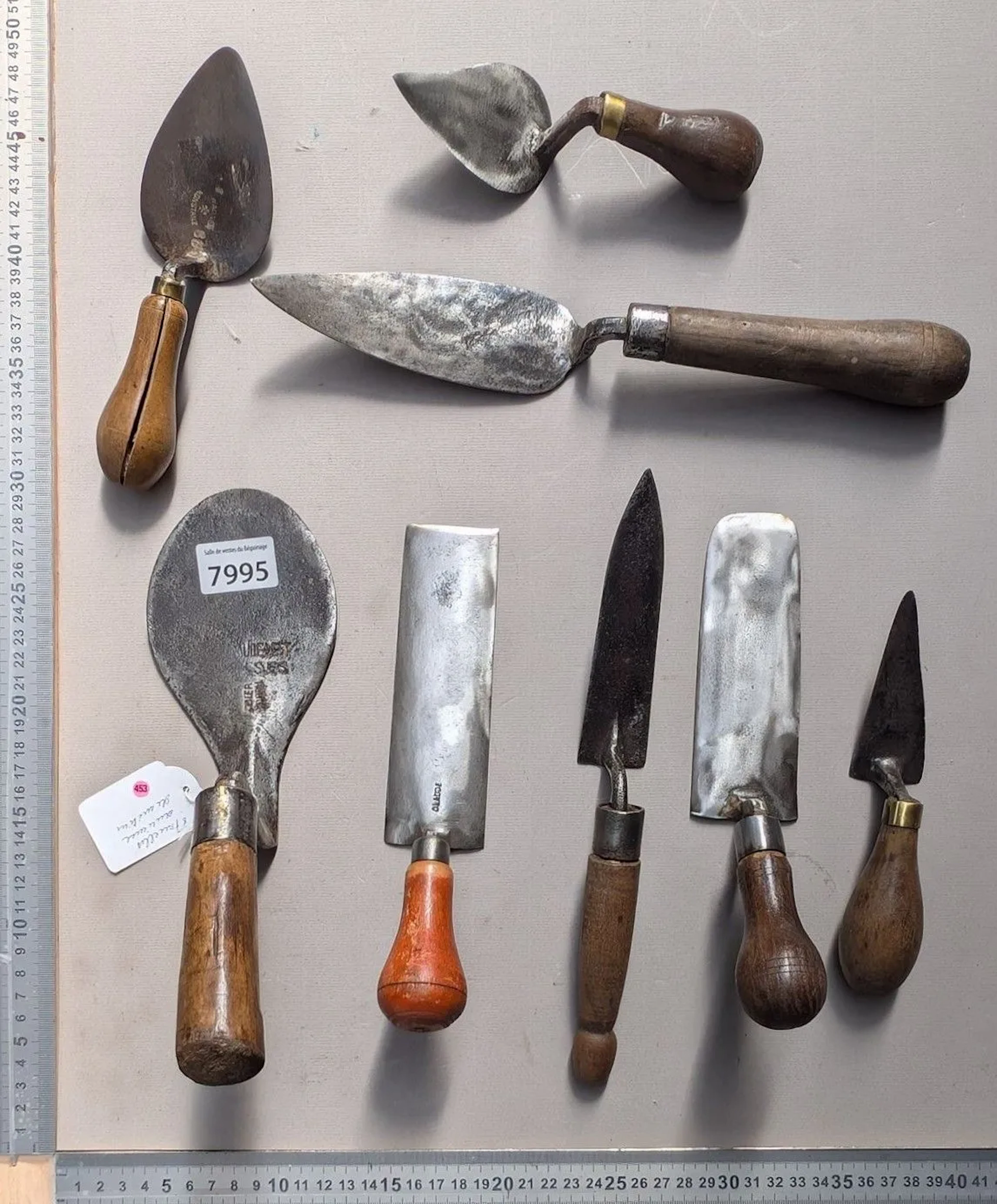 8 trowels from traditional trades—see photos for dimensions and condition