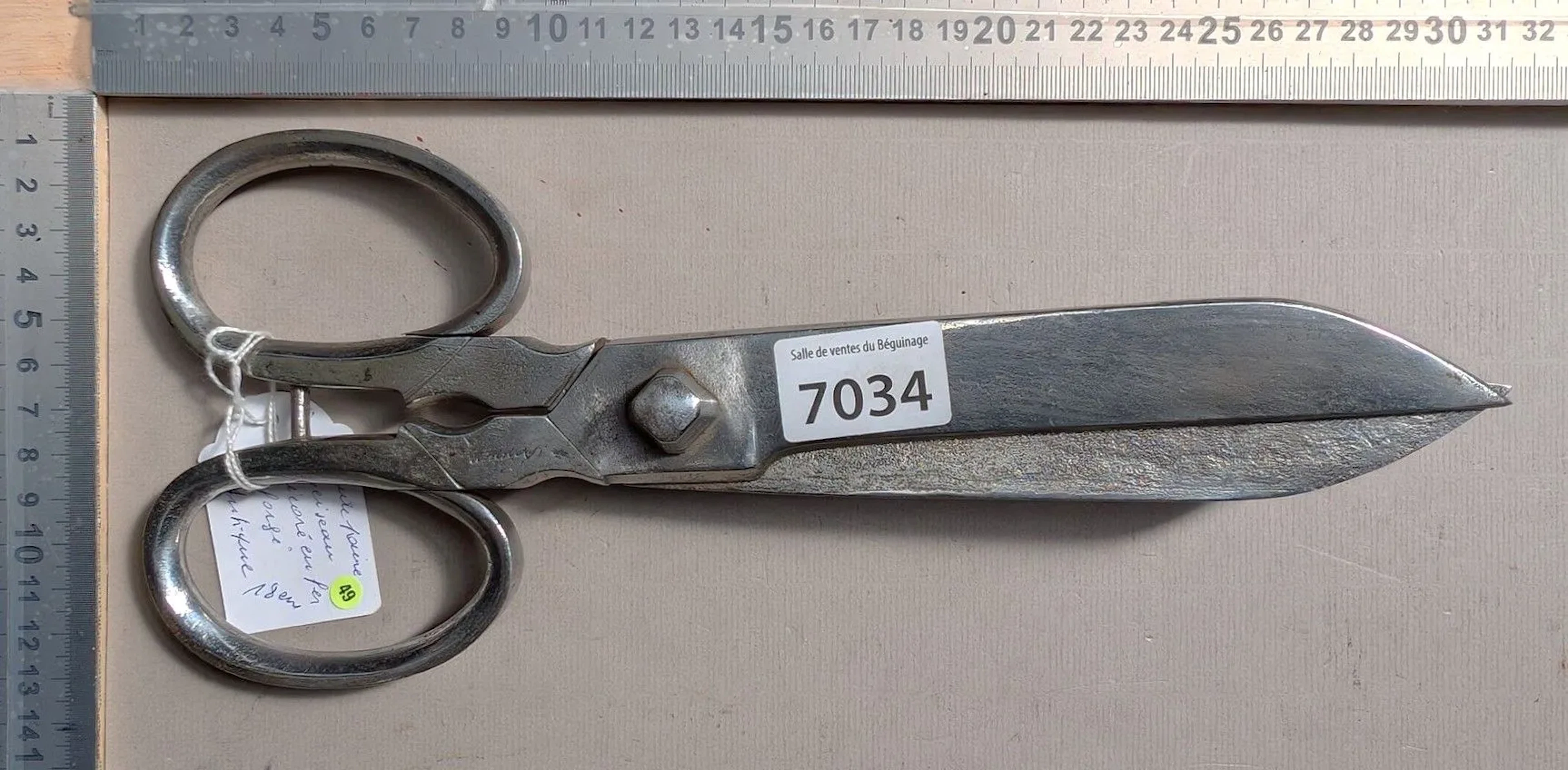 Large pair of wrought-iron scissors, A. LUNEVILLE, 18th century—see