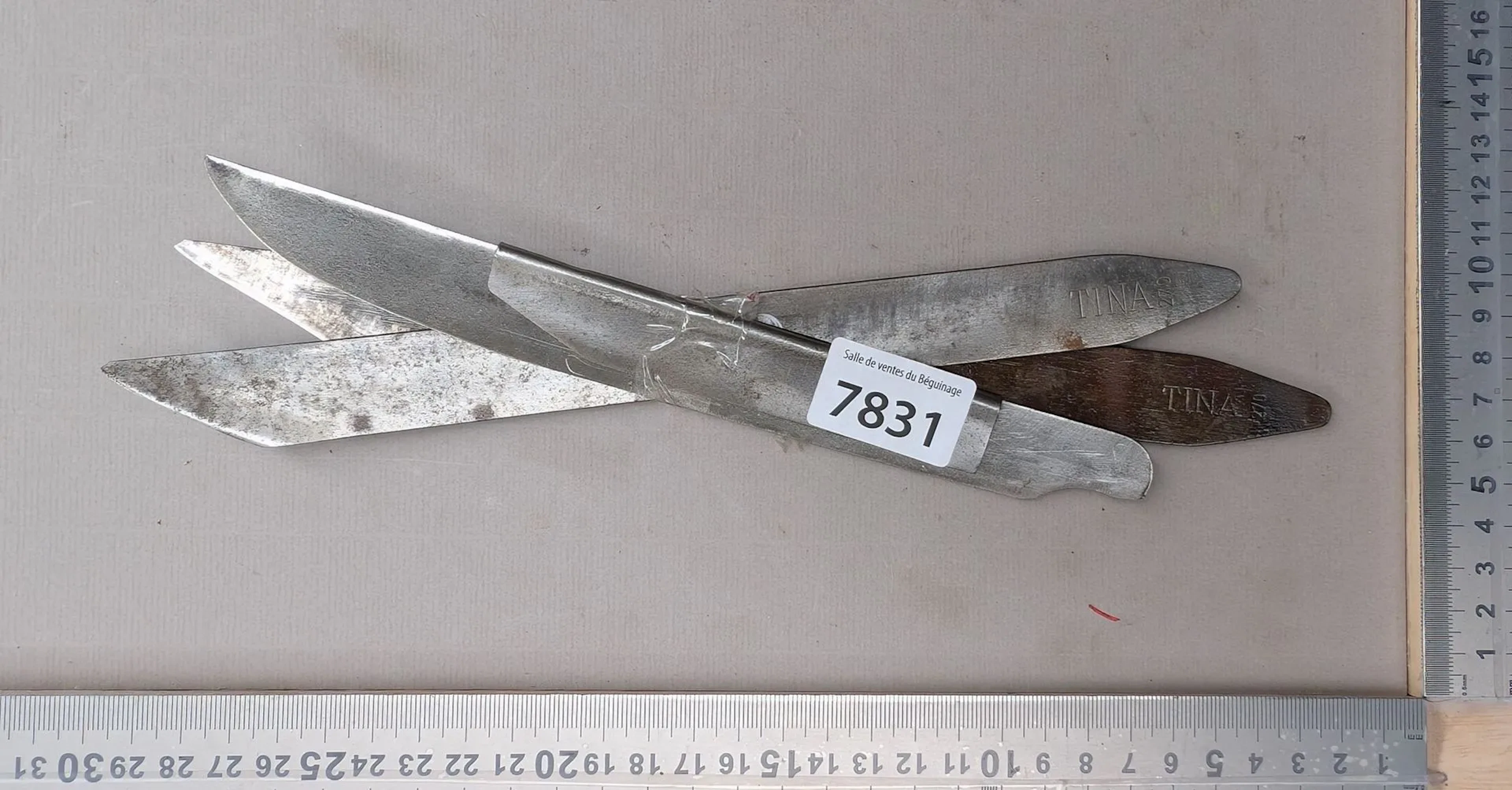 3 antique shoemaker's and saddler's knives—see photos for dimensions