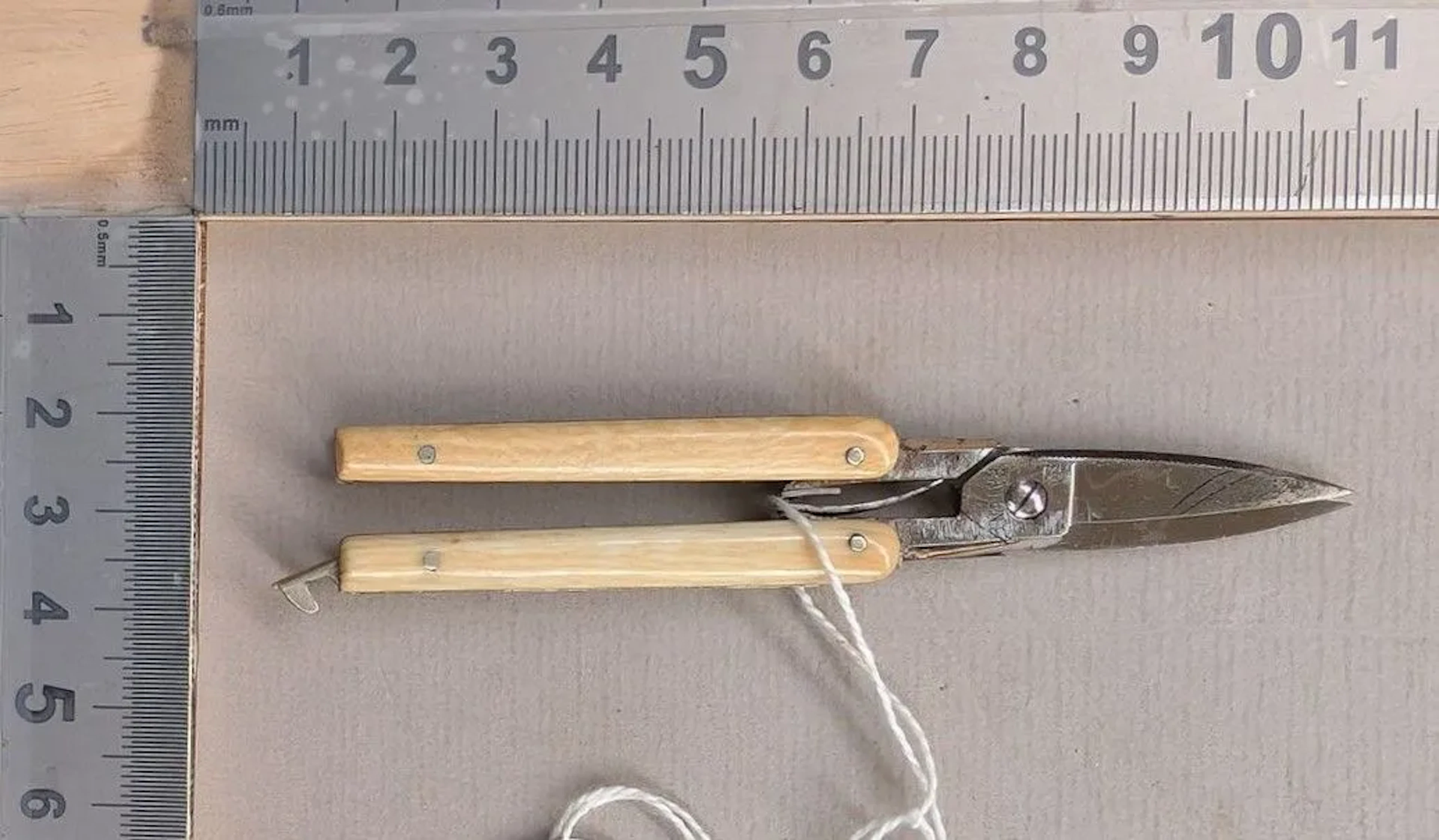 Pocket butterfly scissors with bone handle, PATENT 1880–1900—See photos