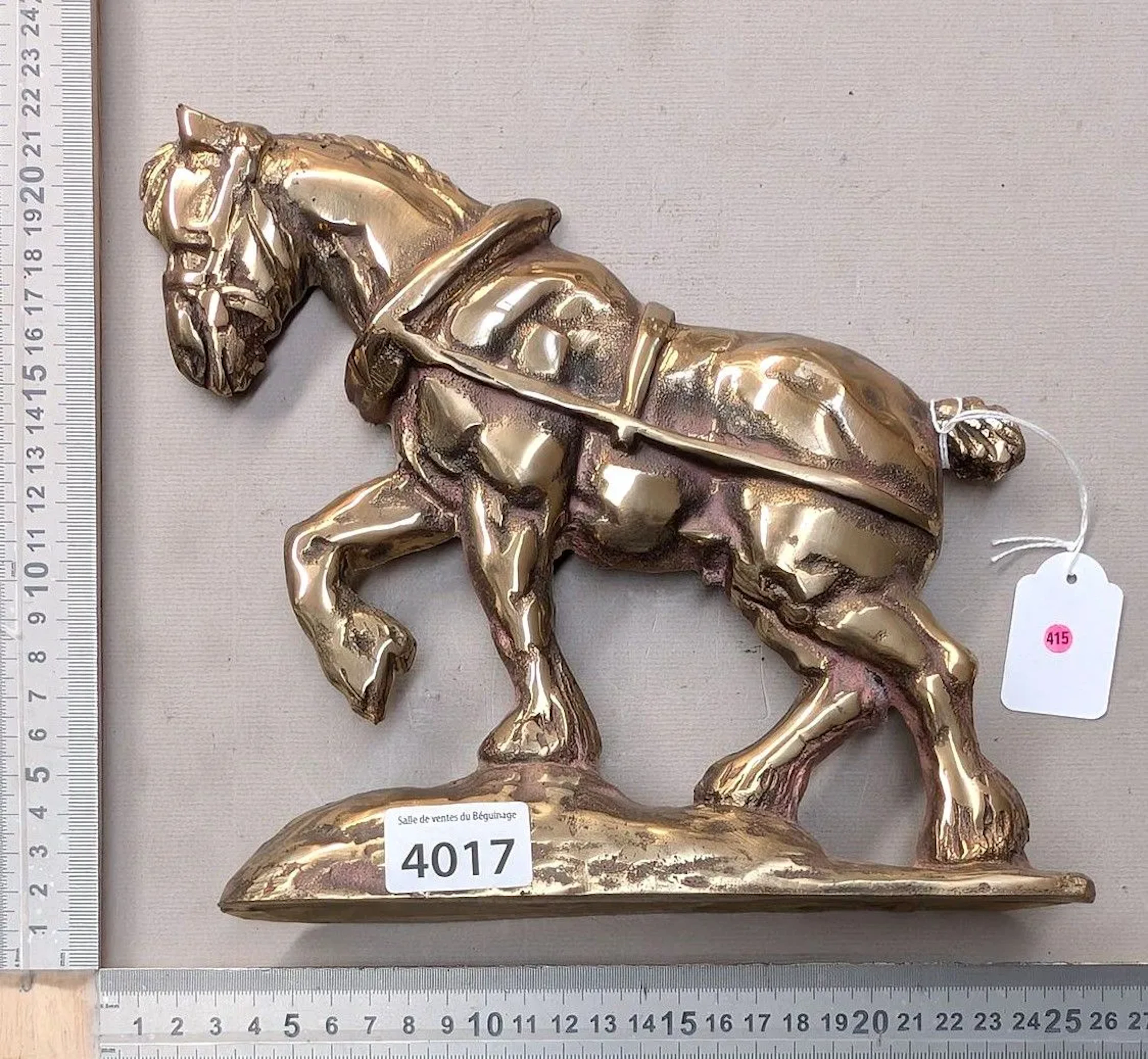 Beautiful bronze draft horse—see photos for dimensions and condition