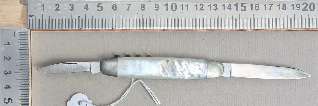 Antique pocket knife with 3 blades + 1 corkscrew, SOLINGEN - See photos