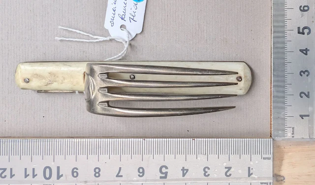 Antique folding fork—see photos for dimensions and condition