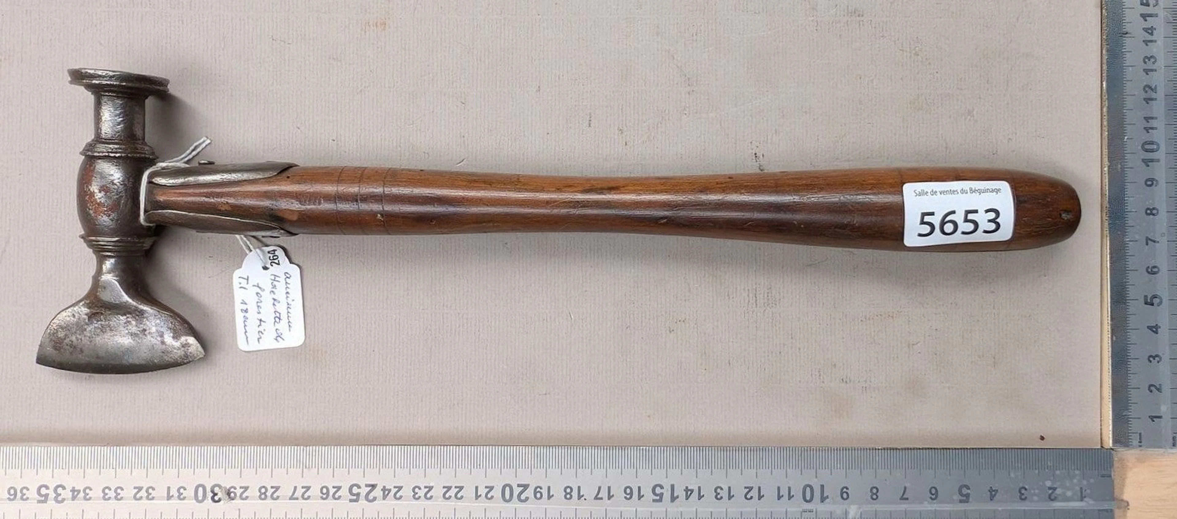Antique forester's hatchet, T. I, 18th century—see photos for dimensions