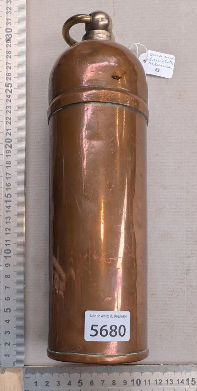 Copper hot water bottle—see photos for dimensions and condition