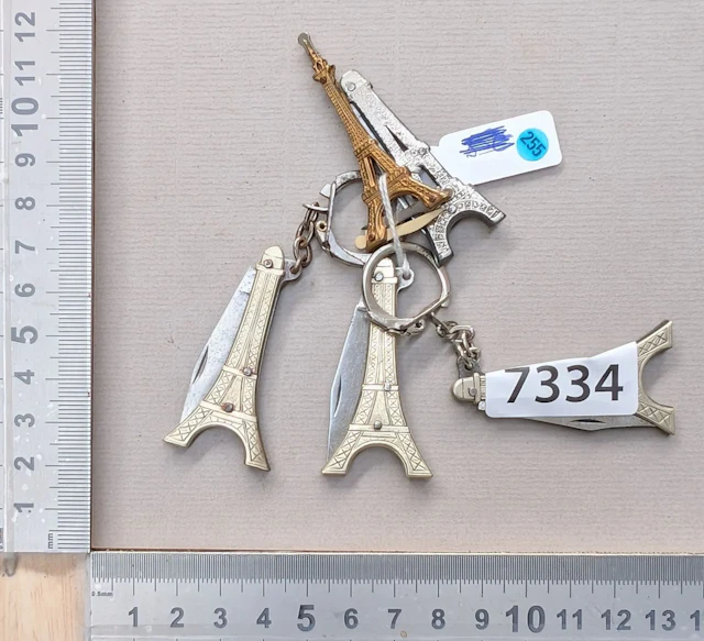 5 Eiffel Tower knives - See photos for dimensions and condition