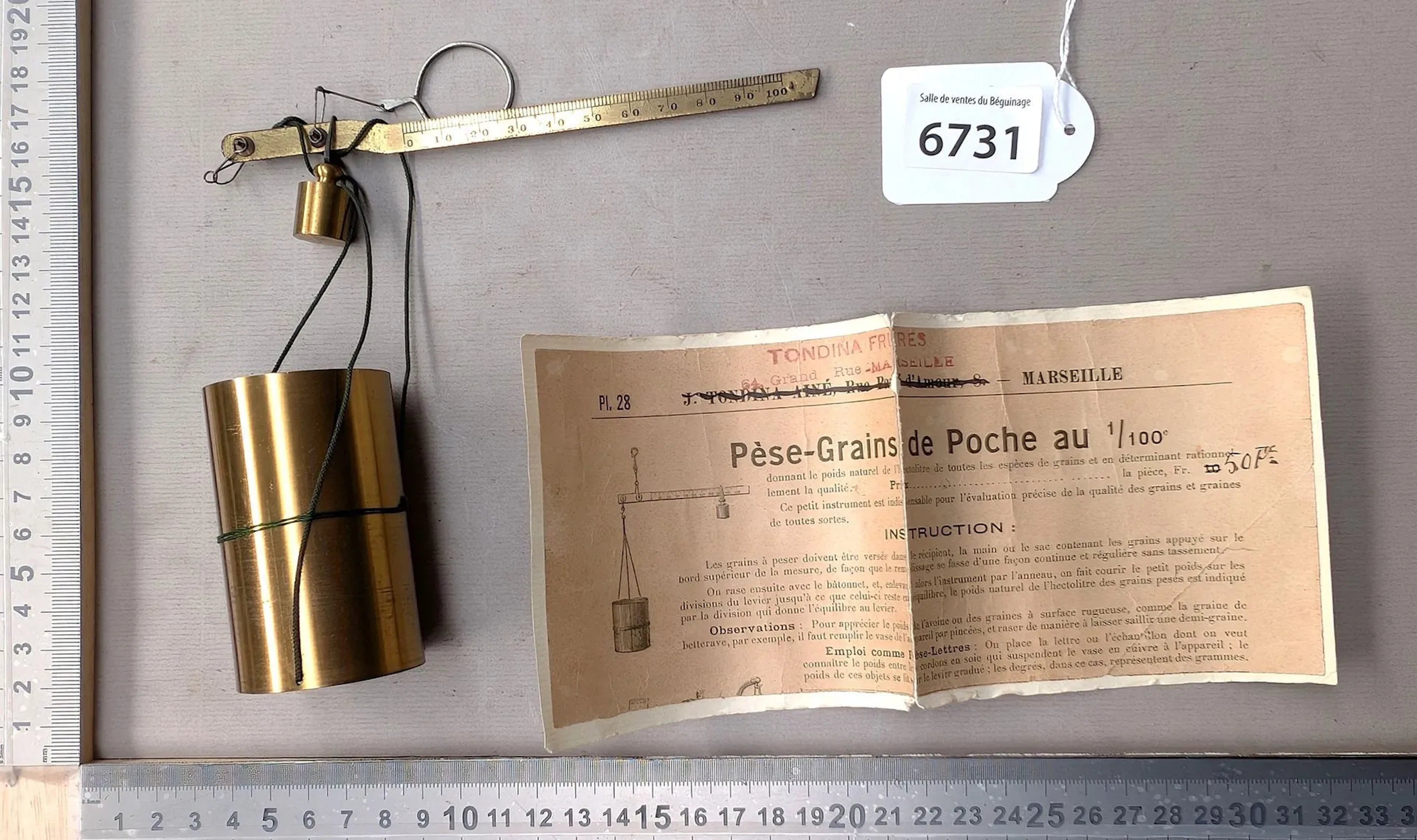 Antique Roman pocket grain scale (rare) — See photos for dimensions