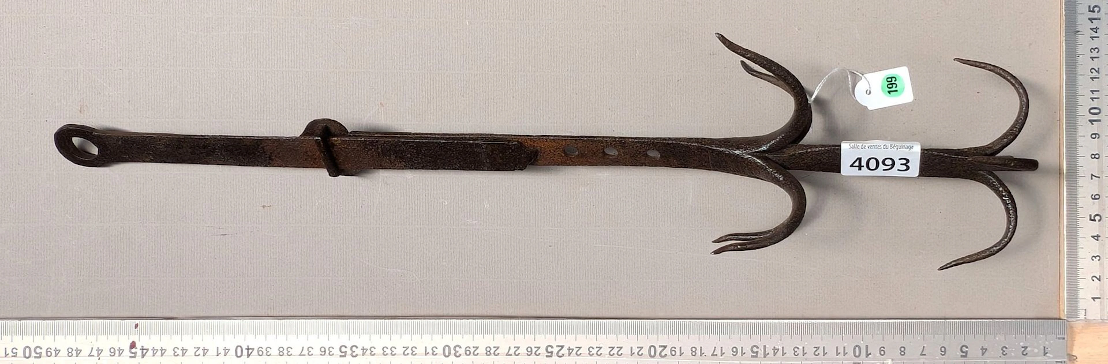 Antique forged grapple - See photos for dimensions and condition