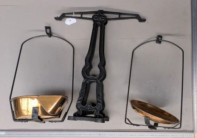 Beautiful antique large scale made of cast iron and copper-plated