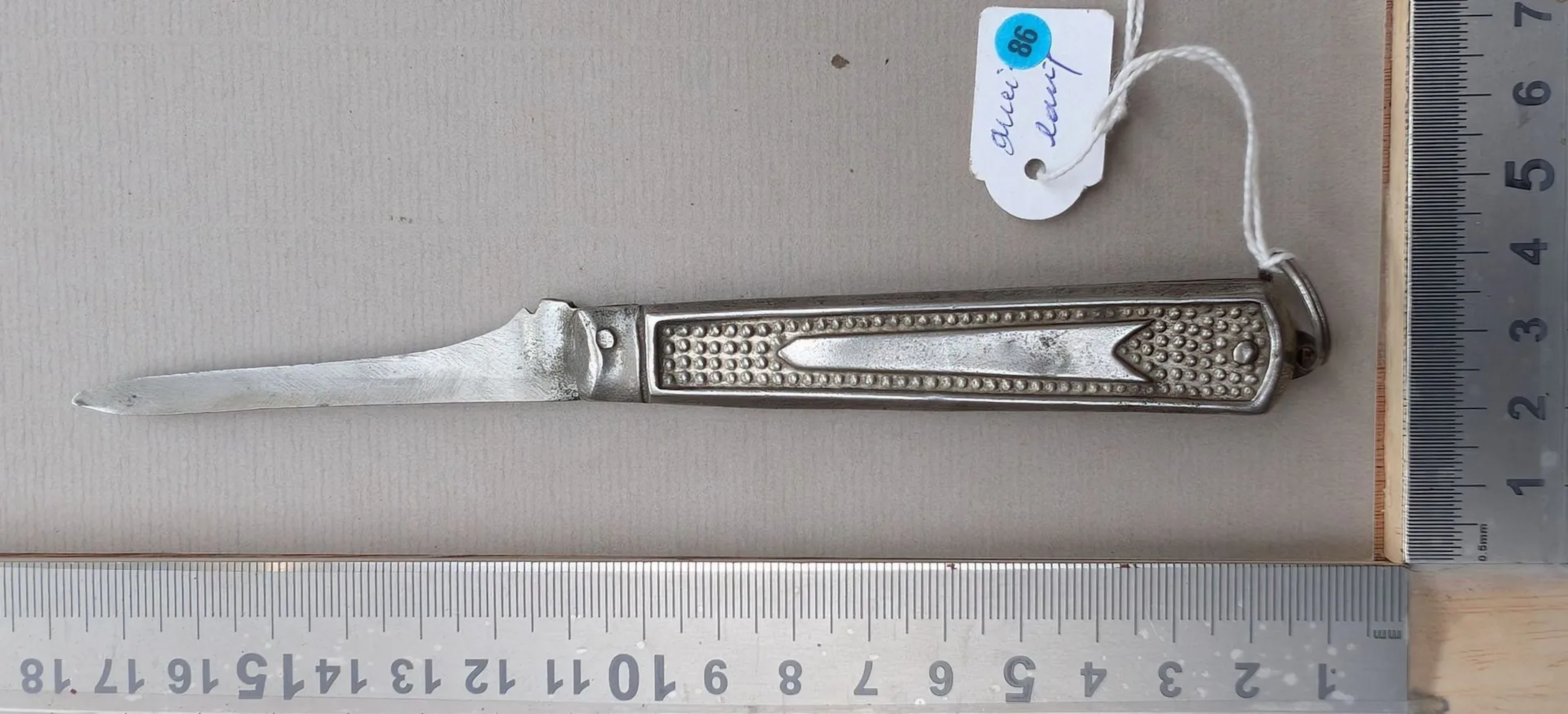 Antique metal pocket knife, model 41 Gonon—see photos for dimensions