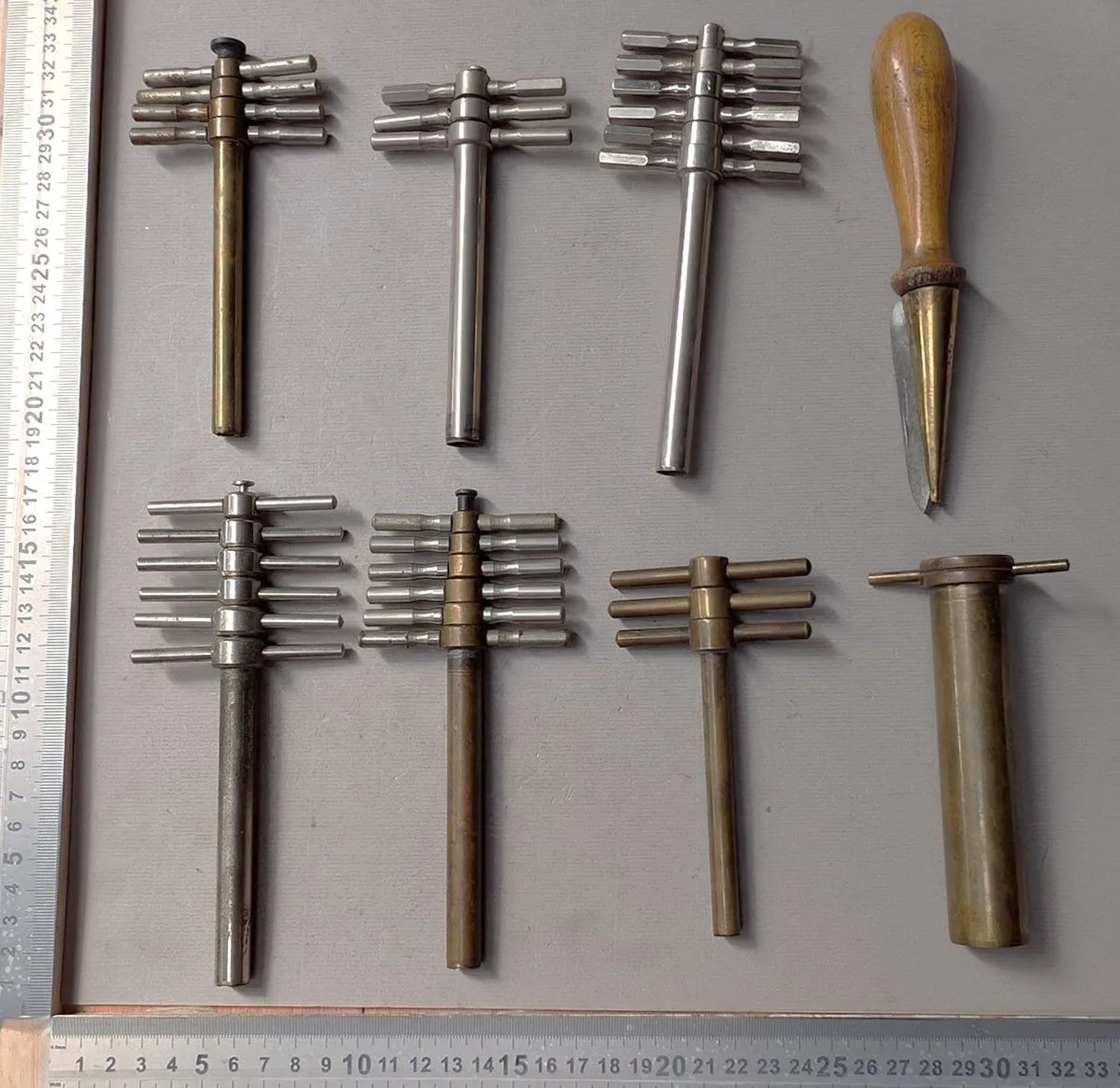 1 set of bronze corkscrews + 1 sharpener (from a pharmacy) — See photos