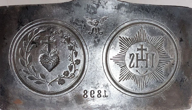 Antique communion wafer iron—see photos for dimensions and condition