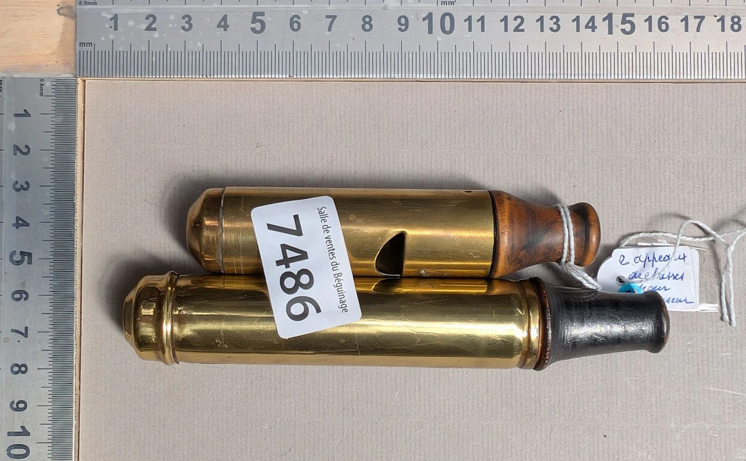 2 hunting calls—see photos for dimensions and condition