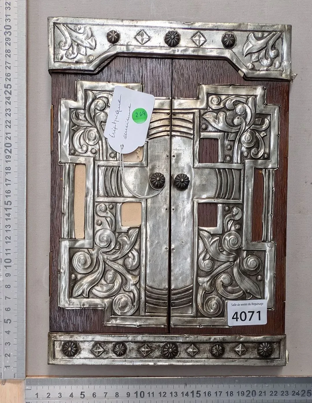1 antique religious triptych—see photos for dimensions and condition