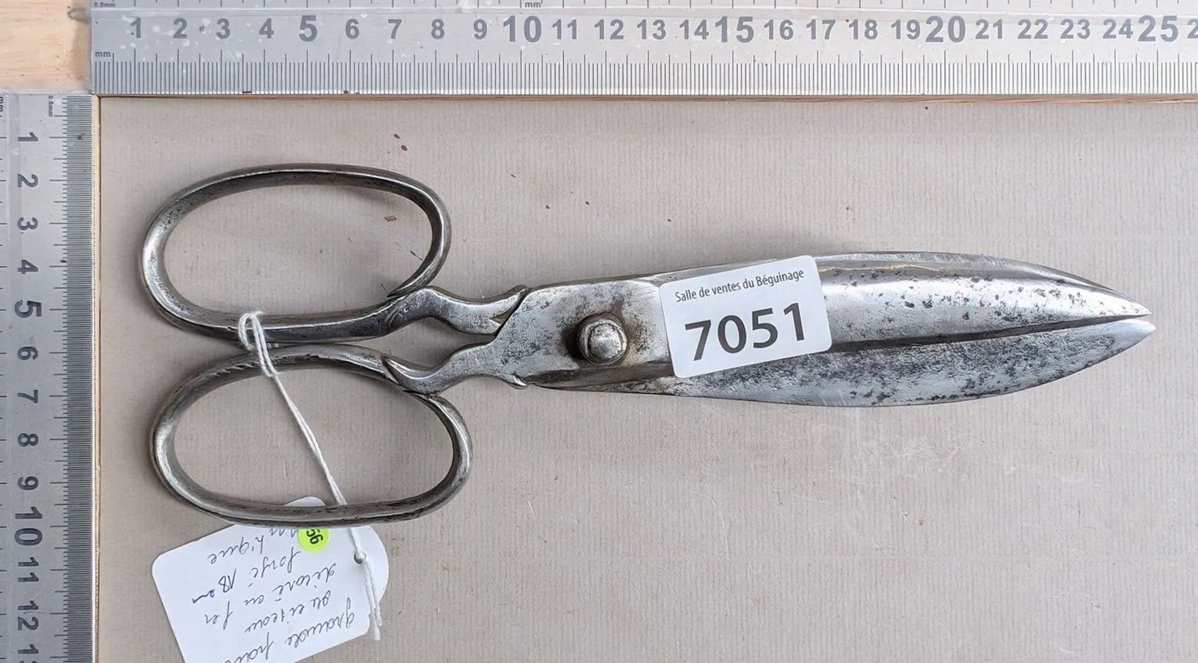 Large pair of wrought-iron scissors, A. LUNEVILLE, 18th century—see