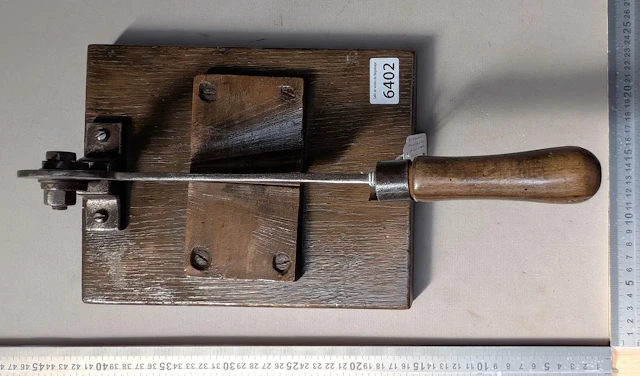 1 19th-century wooden and steel chocolate bowl—see photos for dimensions