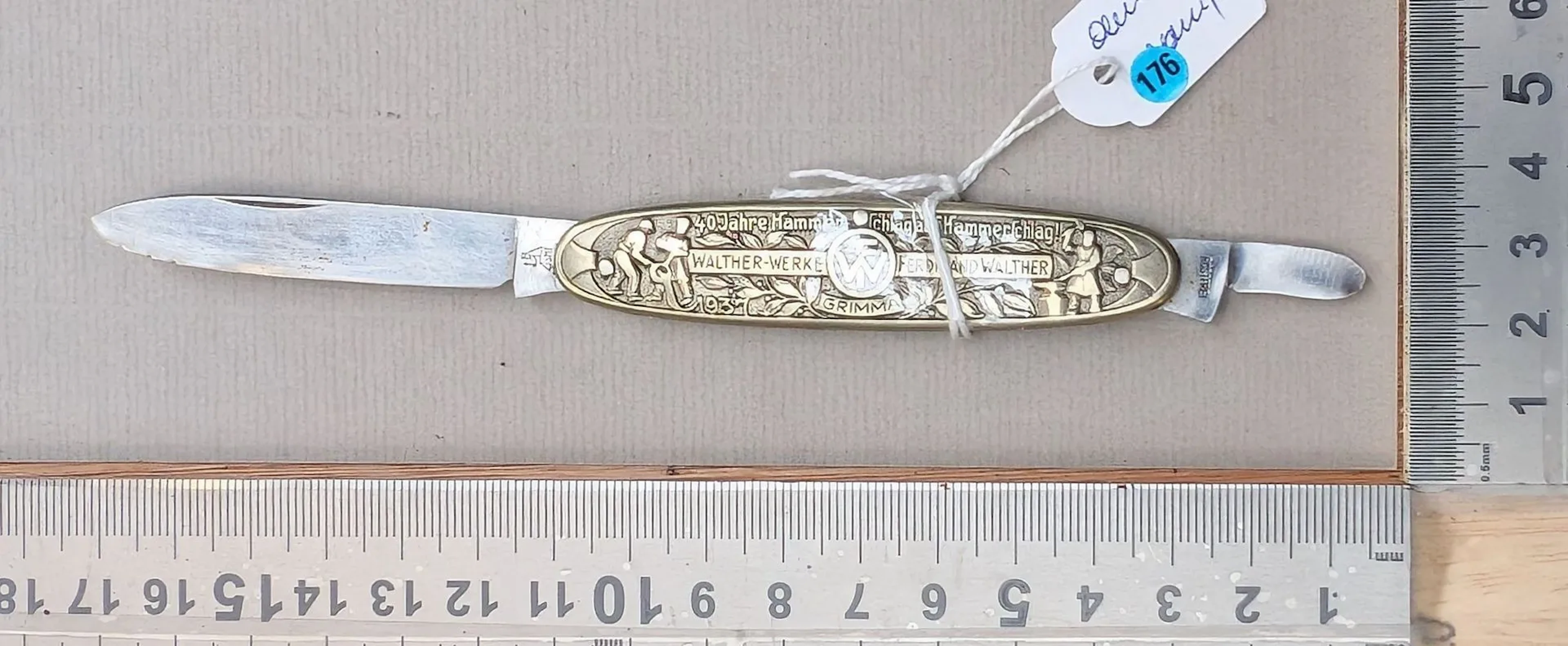 Vintage ROSTFREI 2-blade pocket knife—see photos for dimensions and condition