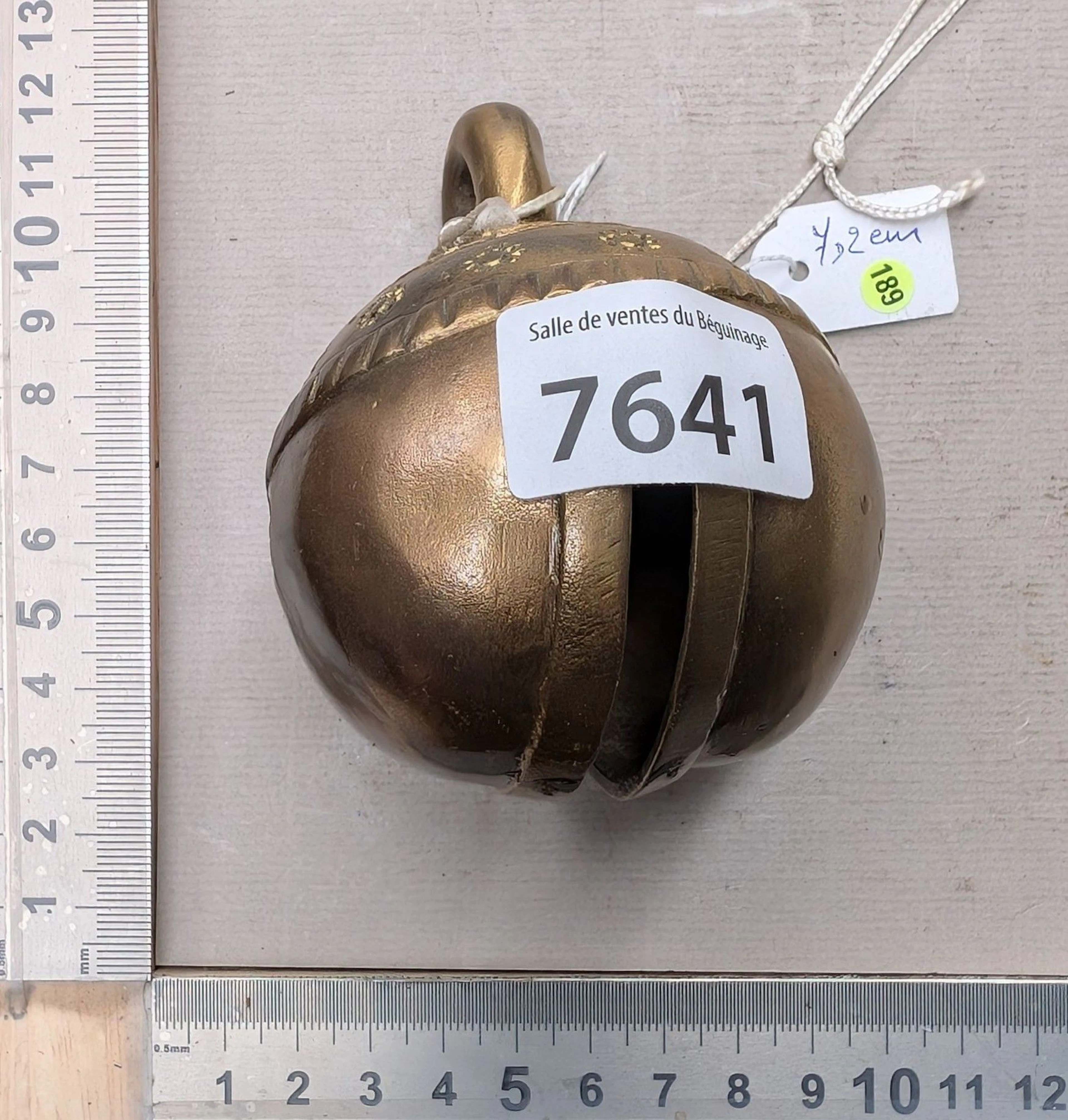 Antique 18th-century bronze carriage bell—see photos for dimensions