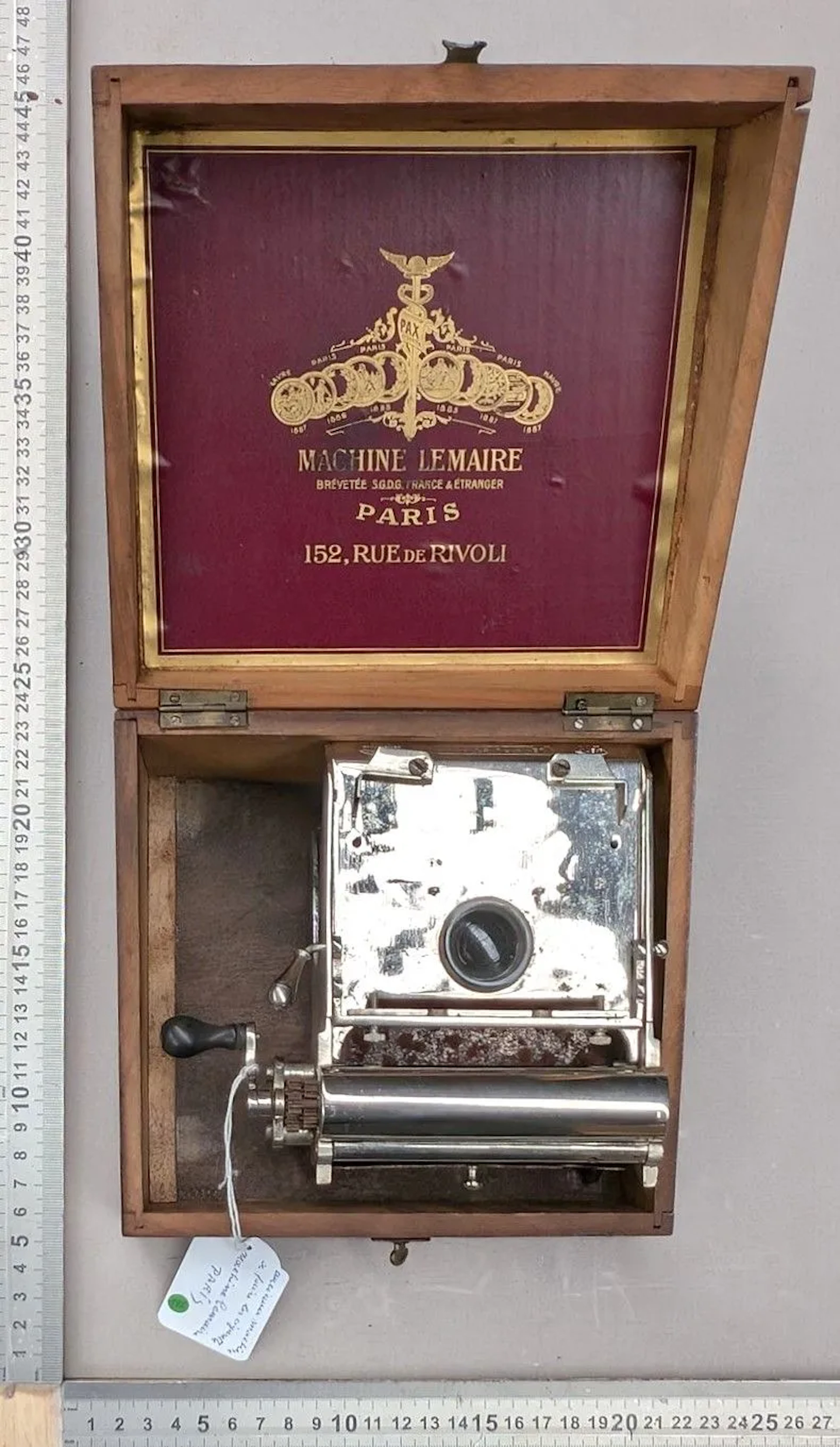 Vintage cigarette-making machine—see photos for dimensions and condition