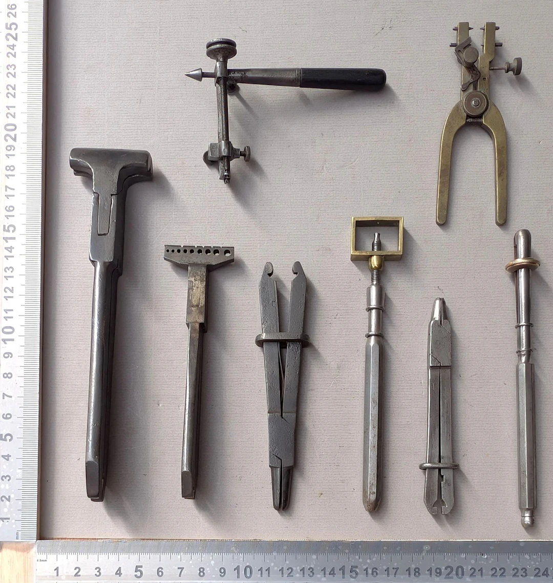 8 watchmaker's tools—see photos for dimensions and condition