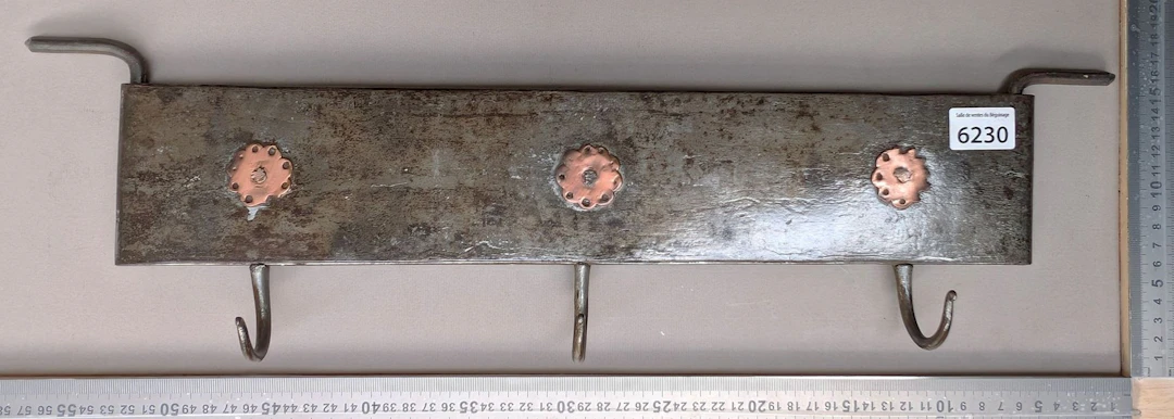 Antique wrought-iron kitchen rack—see photos for dimensions and condition