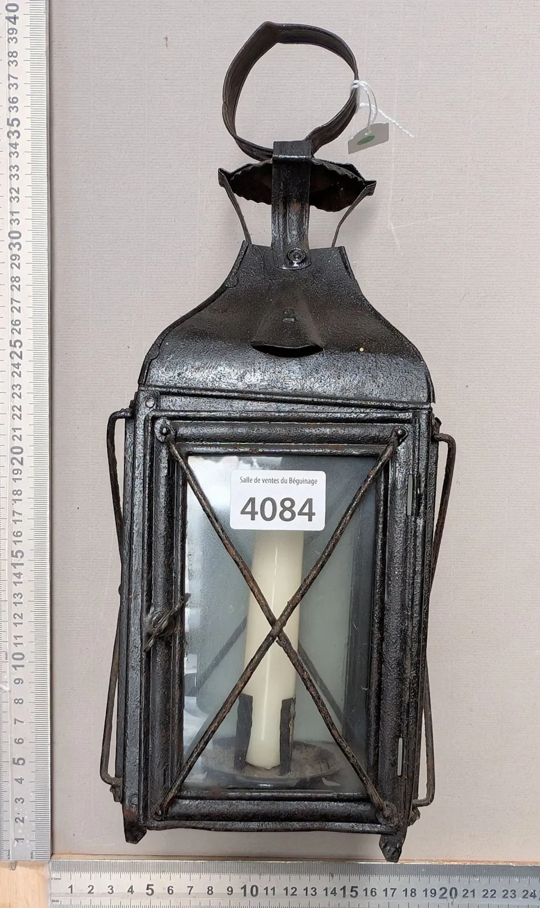 Candle-style handheld lantern—see photos for dimensions and condition