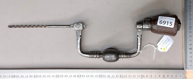 Antique 18th-century wrought-iron crankshaft—see photos for dimensions