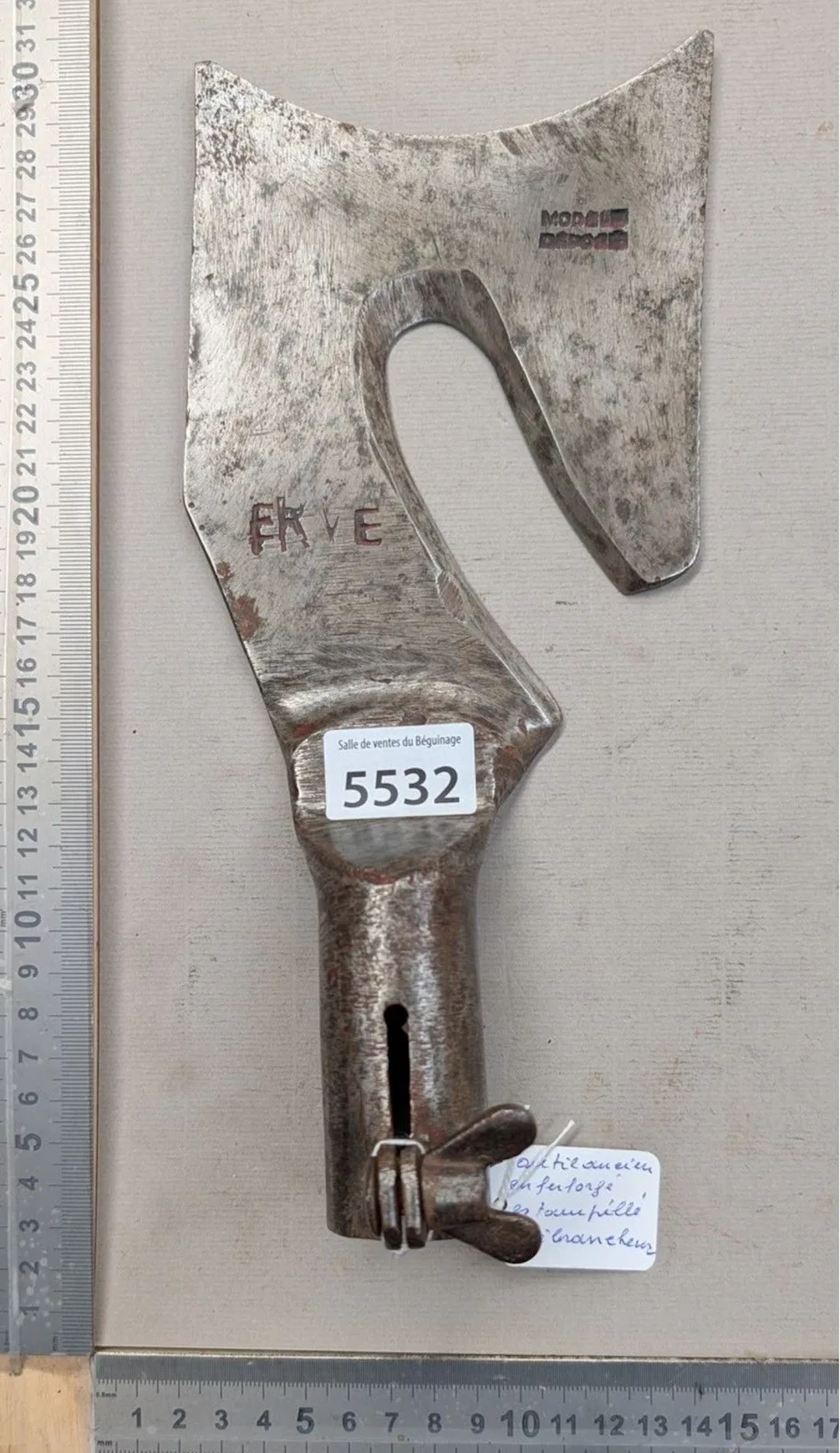 Wrought-iron tool for disconnecting—see photos for dimensions and condition