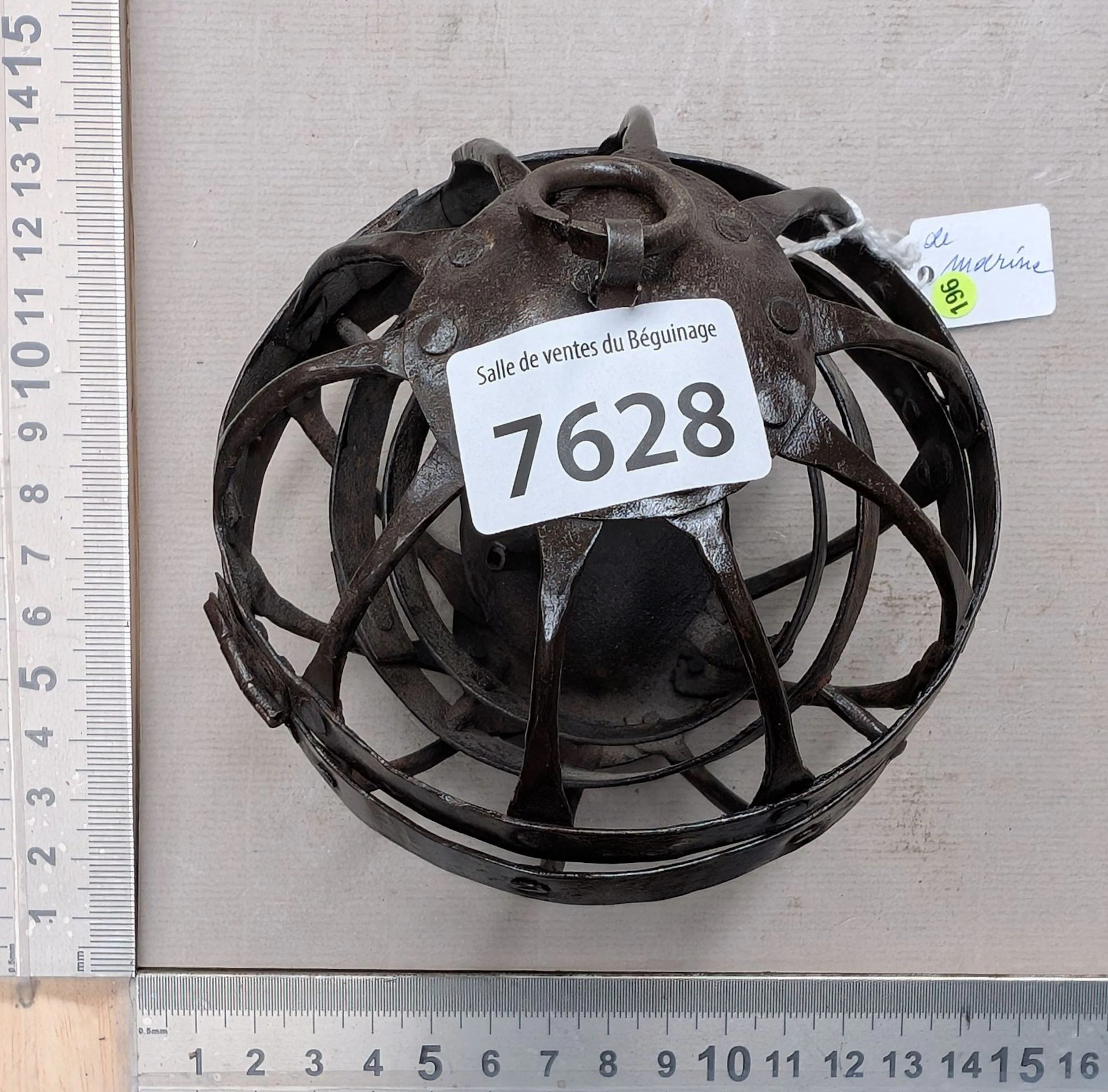 18th-century wrought-iron ship's lantern—see photos for dimensions