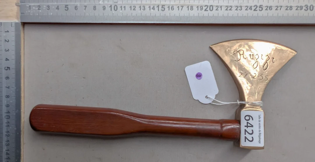 1 exceptional RUZIZI 22-2-55 ceremonial hammer—see photos for dimensions
