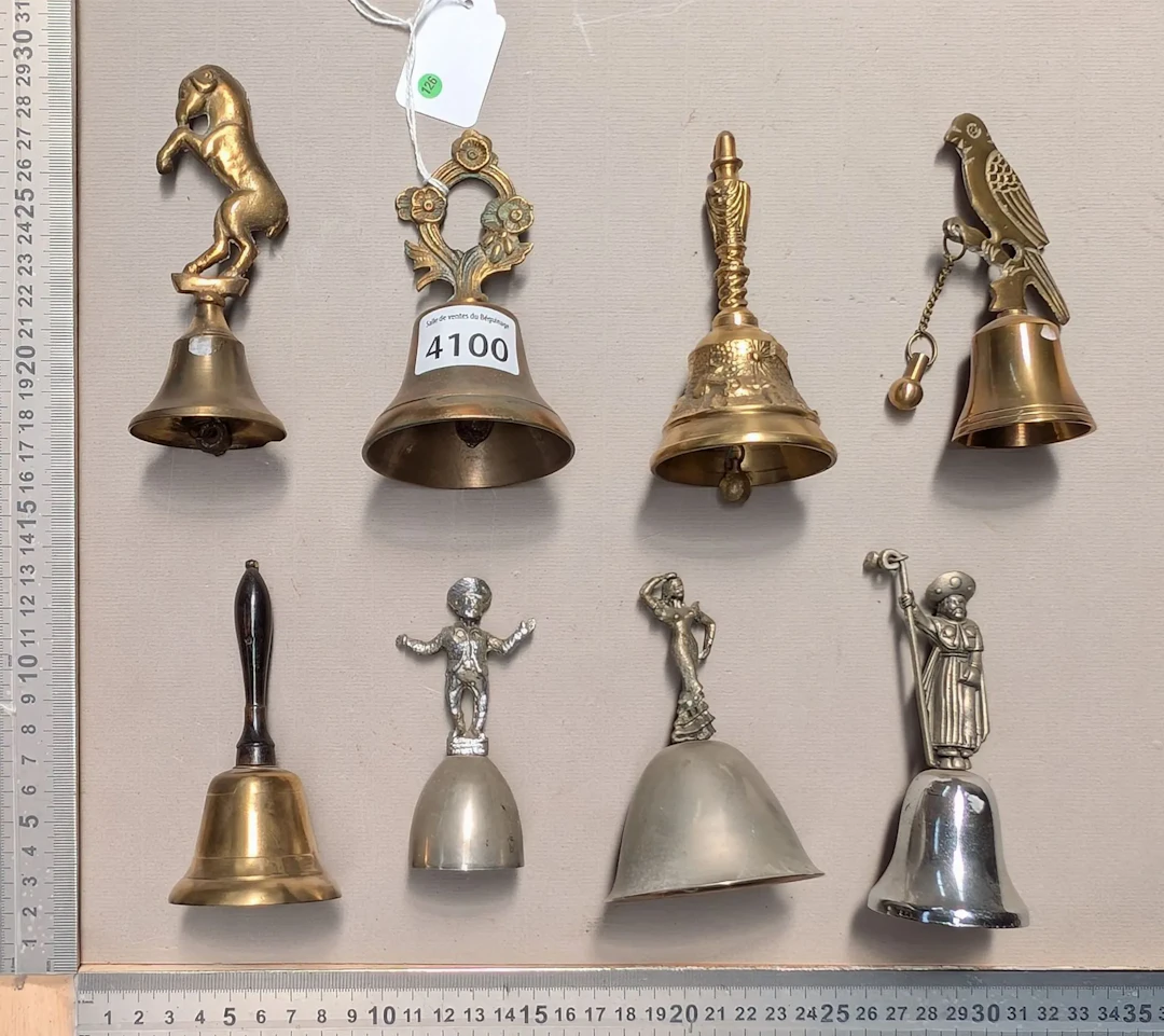 8 small bells—see photos for dimensions and condition
