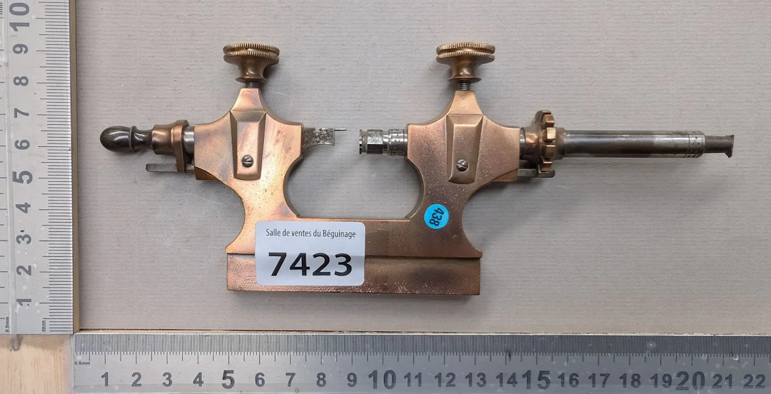 1 antique bronze clockmaker's swivel turret—see photos for dimensions