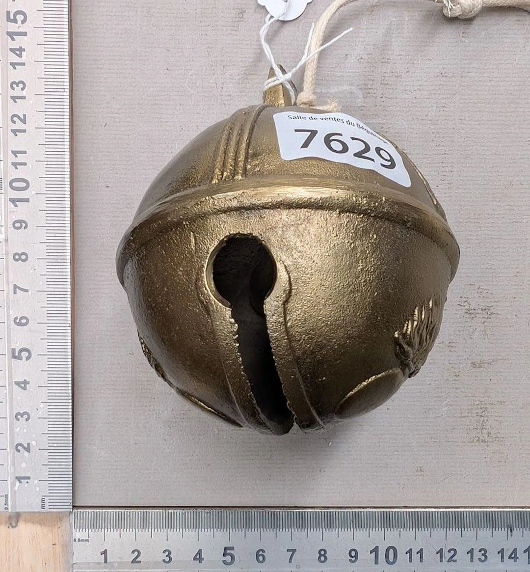 Antique 18th-century bronze carriage bell—see photos for dimensions