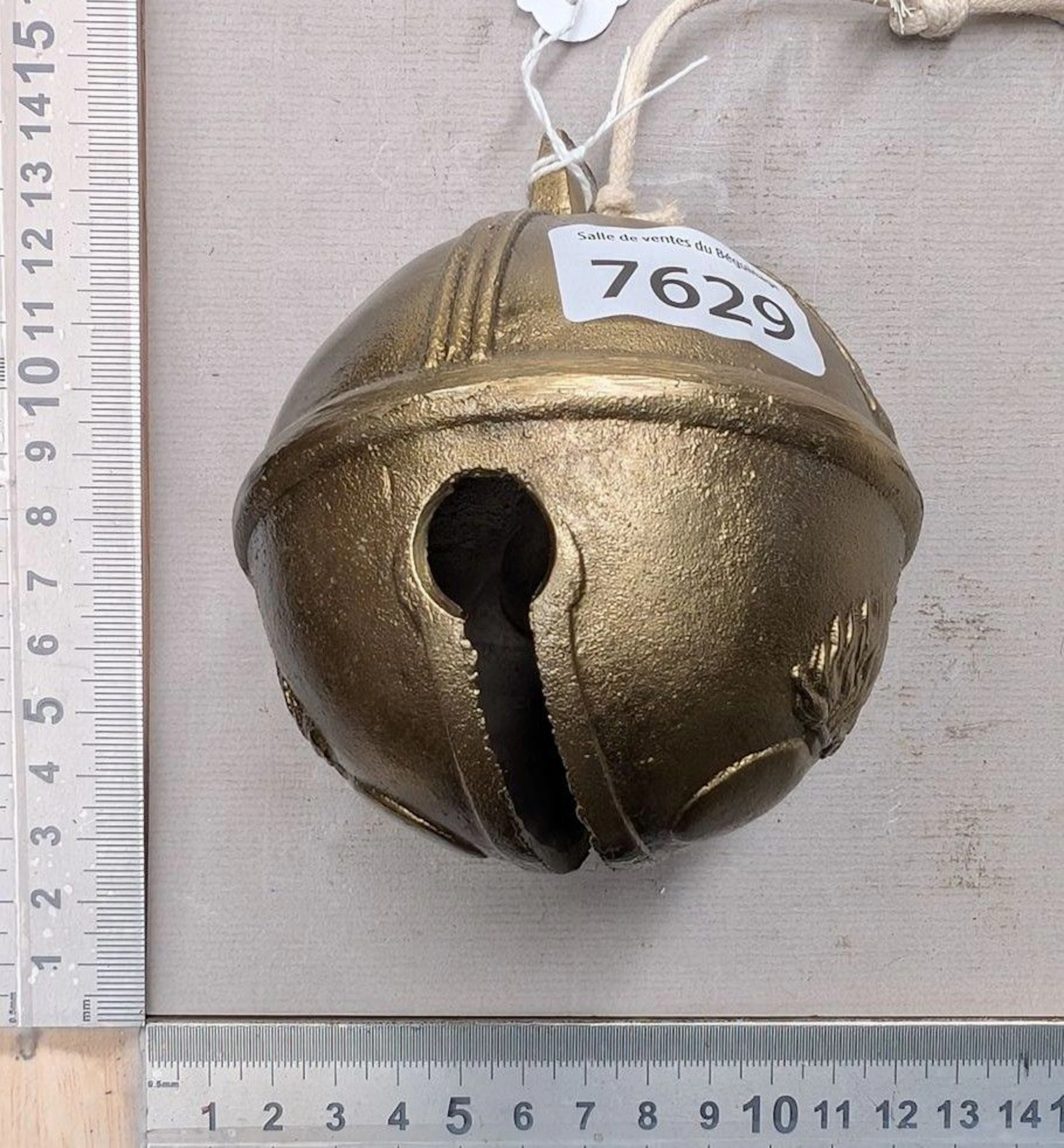 Antique 18th-century bronze carriage bell—see photos for dimensions