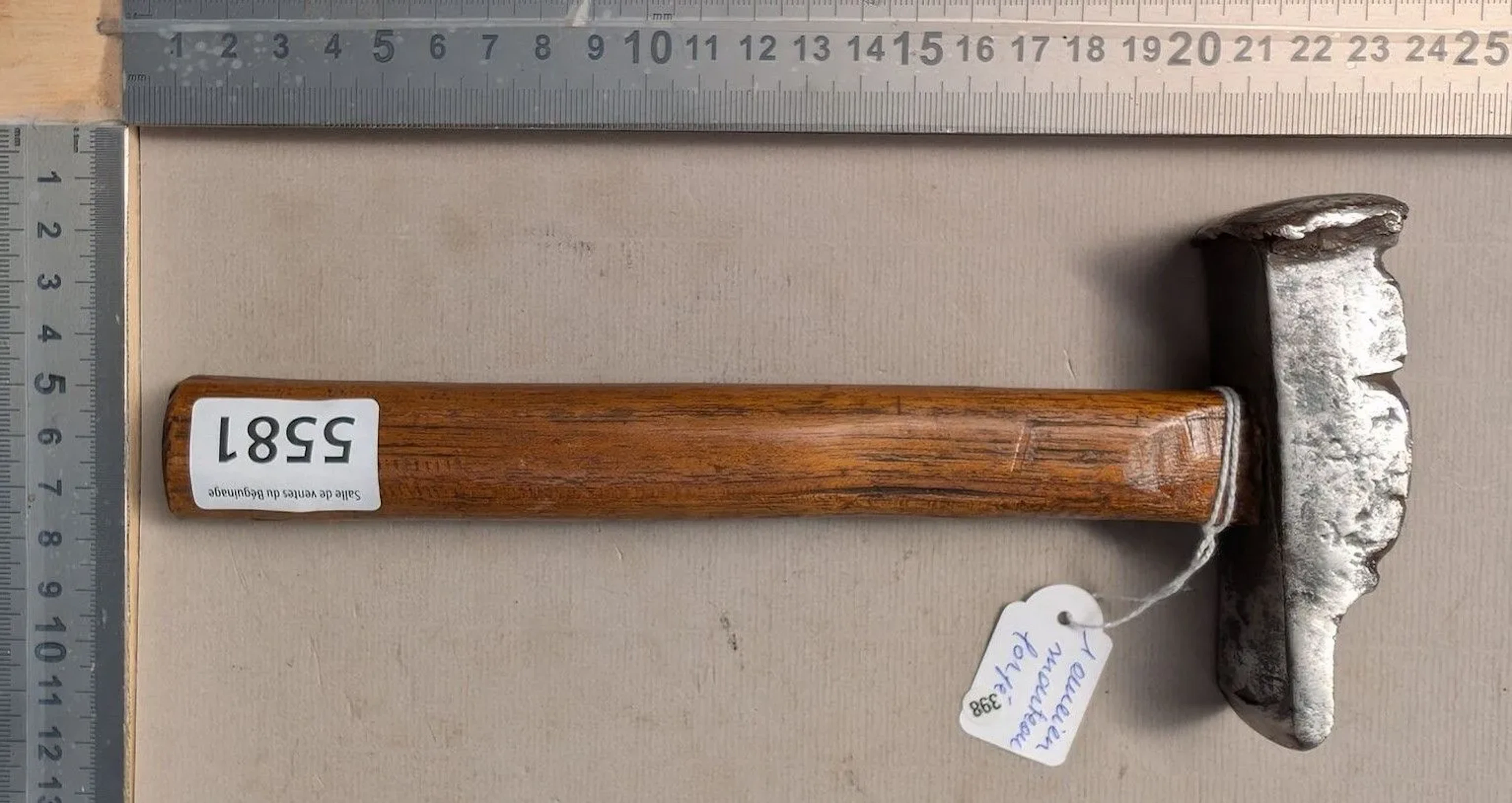A rare antique forged hammer—see photos for dimensions and condition