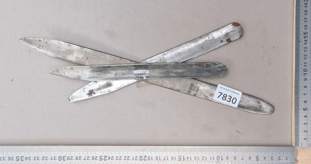3 antique shoemaker's and saddler's knives—see photos for dimensions