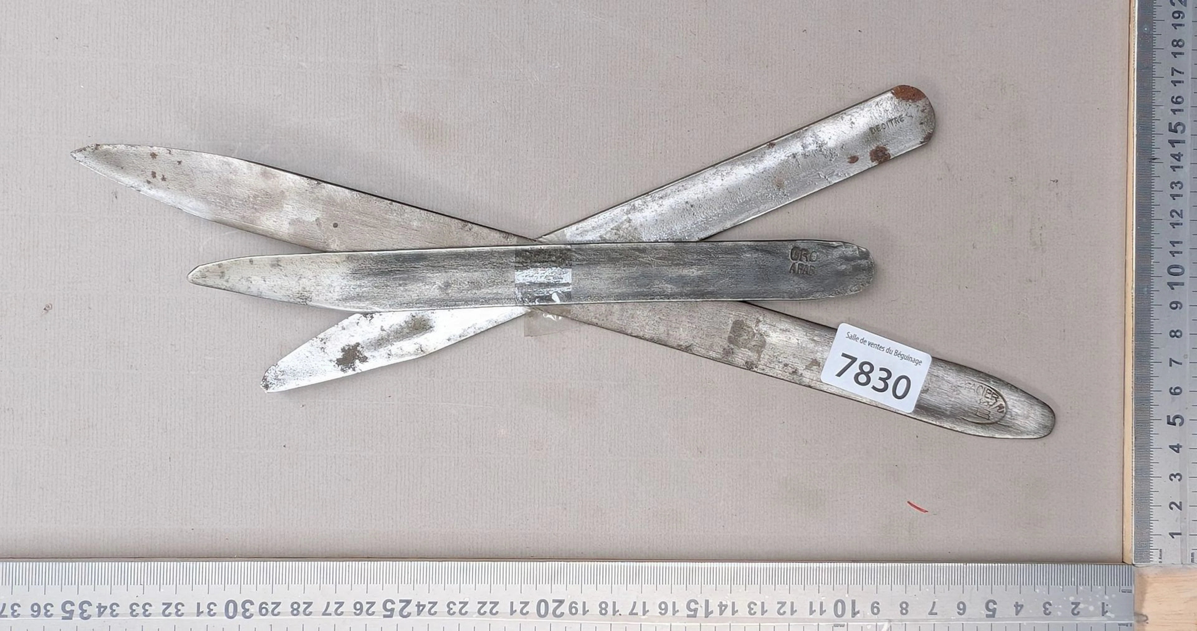 3 antique shoemaker's and saddler's knives—see photos for dimensions