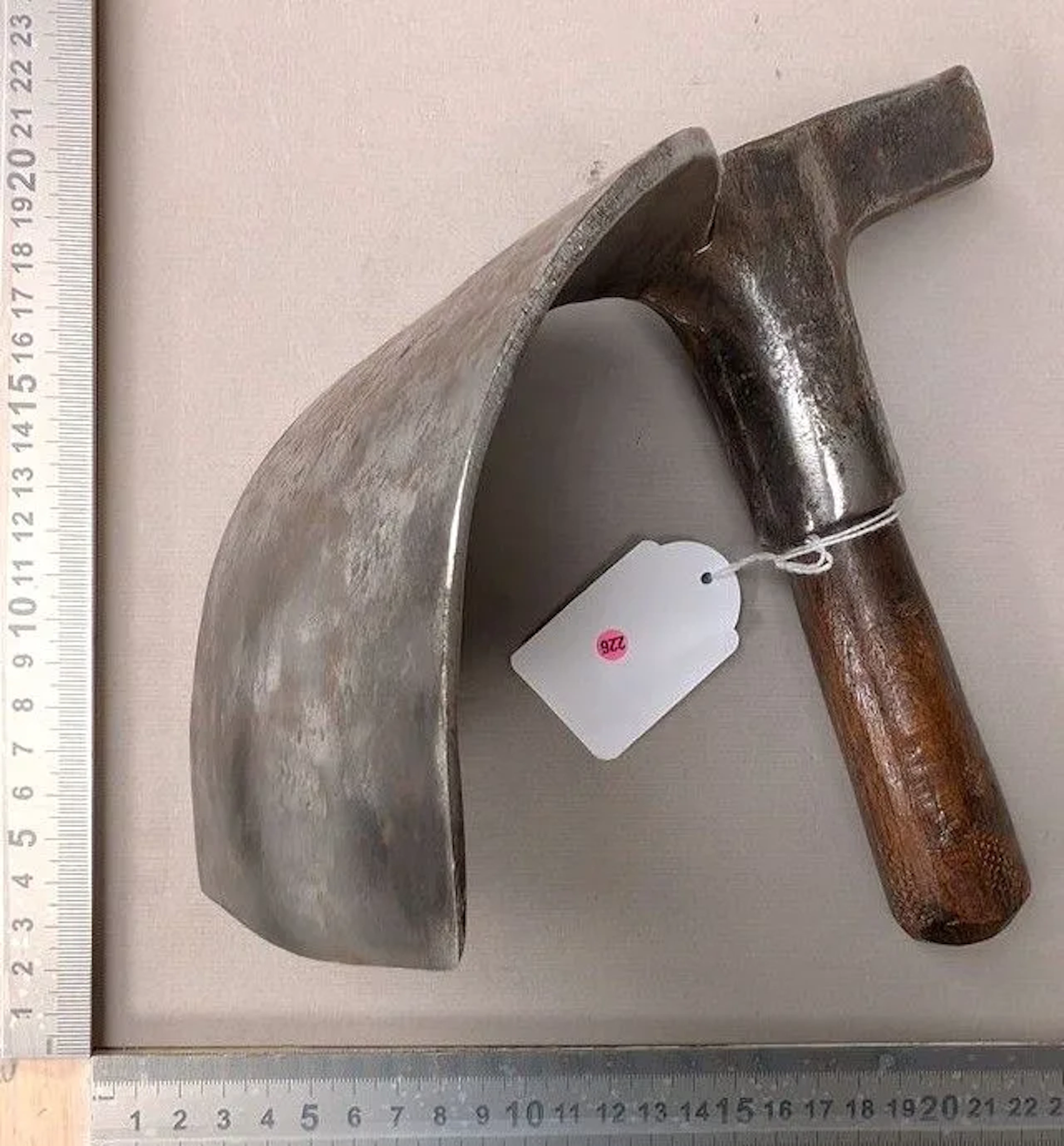 A forged steel adze—see photos for dimensions and condition