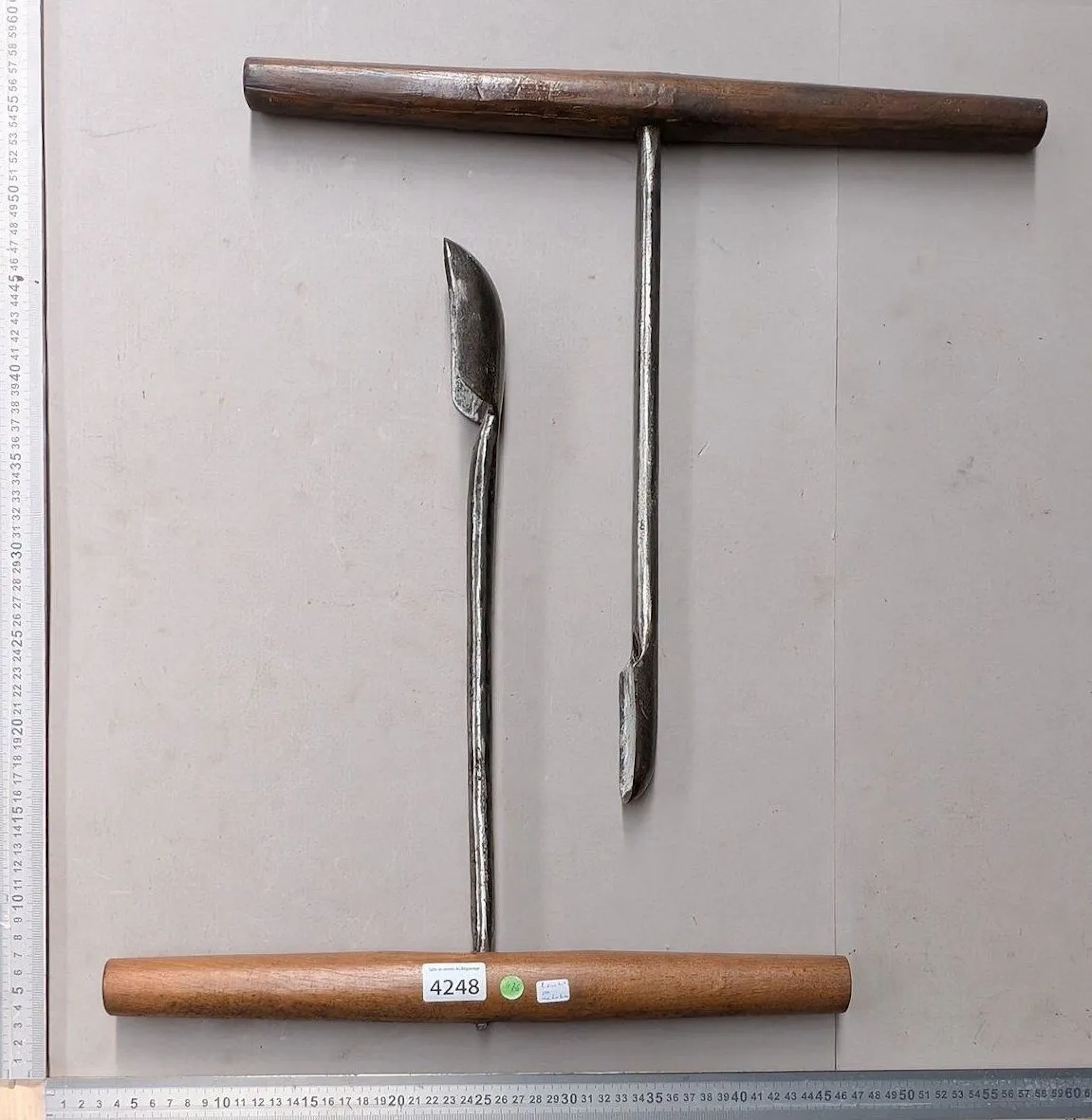 2 cobbler's tools—see photos for dimensions and condition