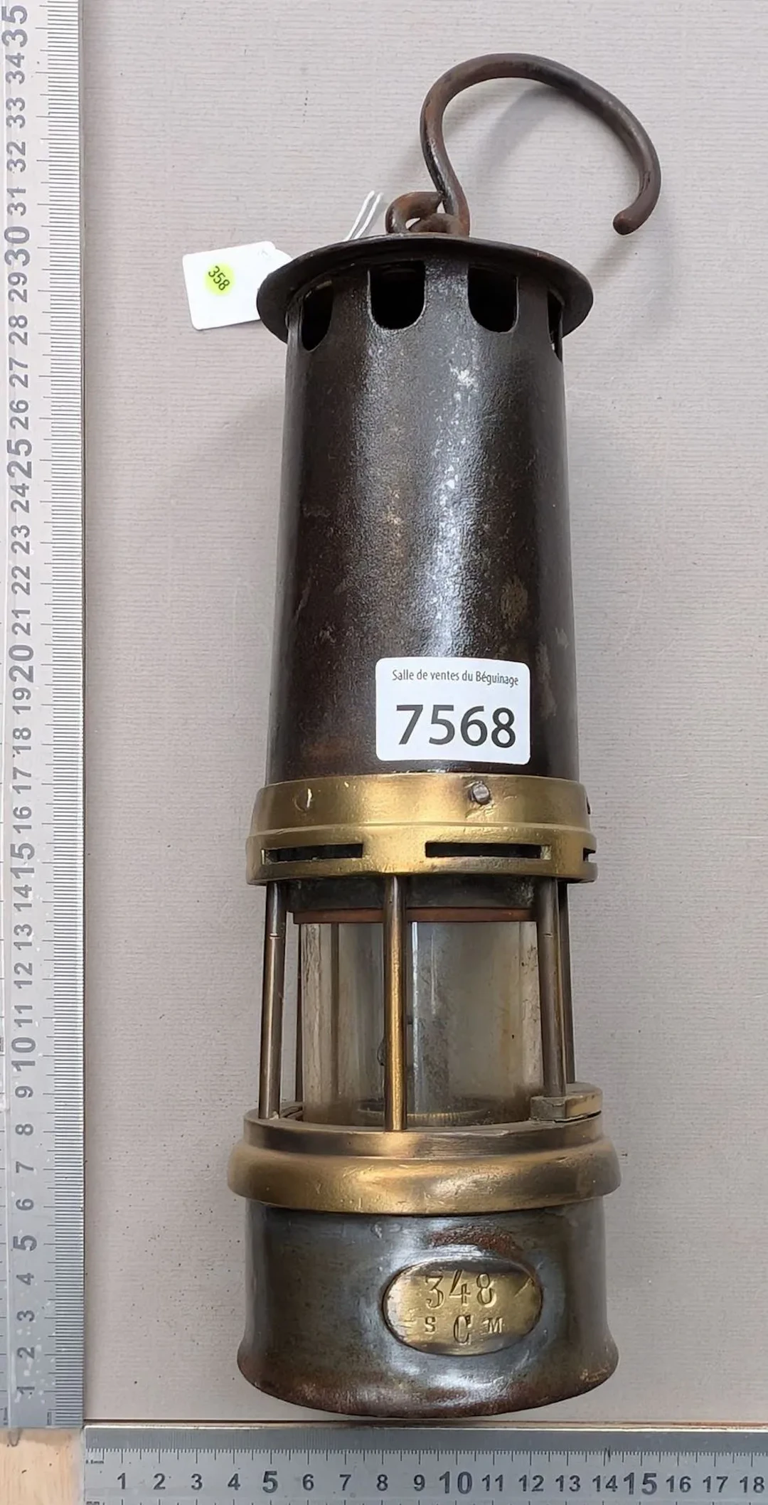 1 miner's lamp—see photos for dimensions and condition