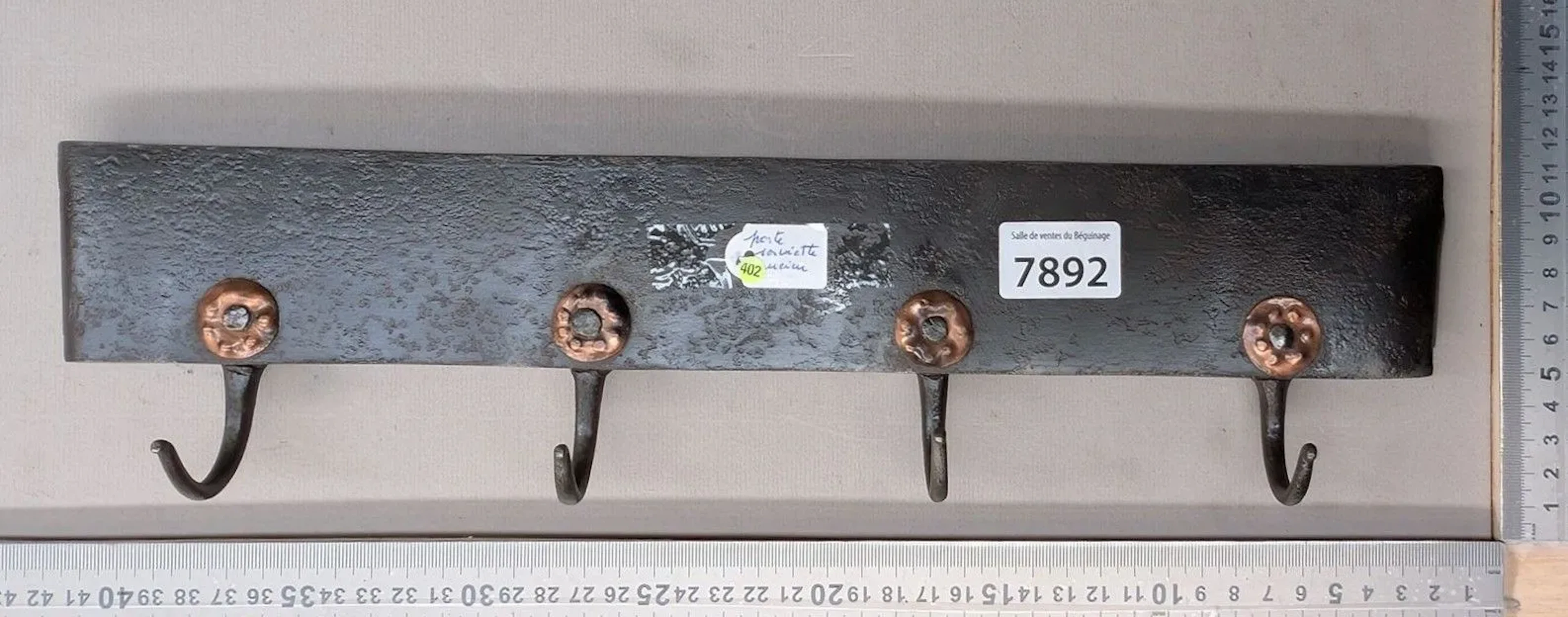 1 wrought-iron towel rack—see photos for dimensions and condition
