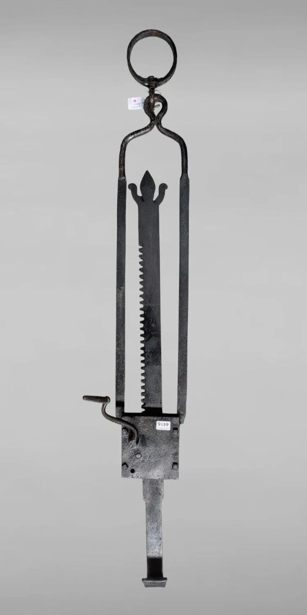 Antique wrought-iron rack—see photos for dimensions and condition