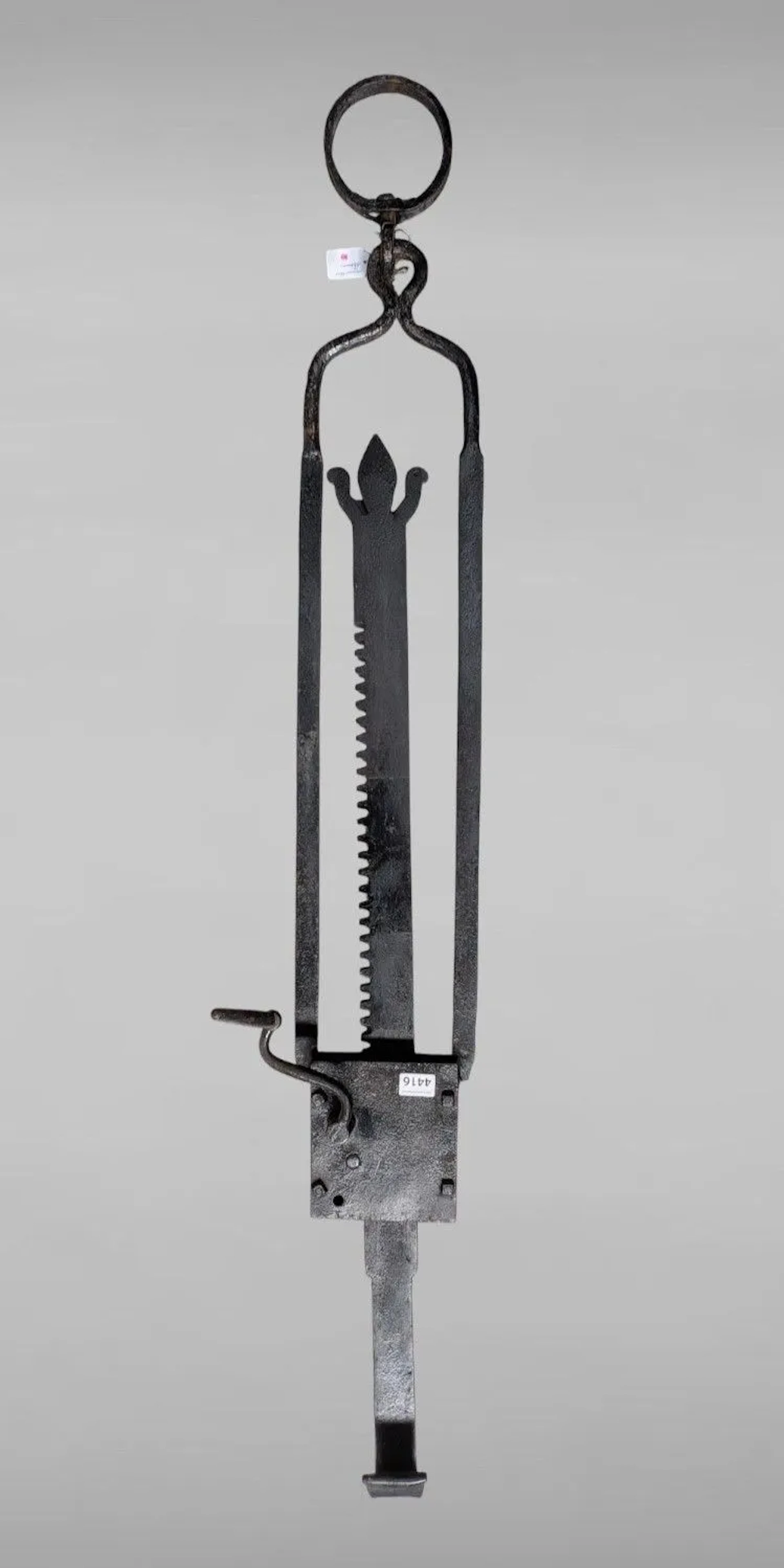 Antique wrought-iron rack—see photos for dimensions and condition