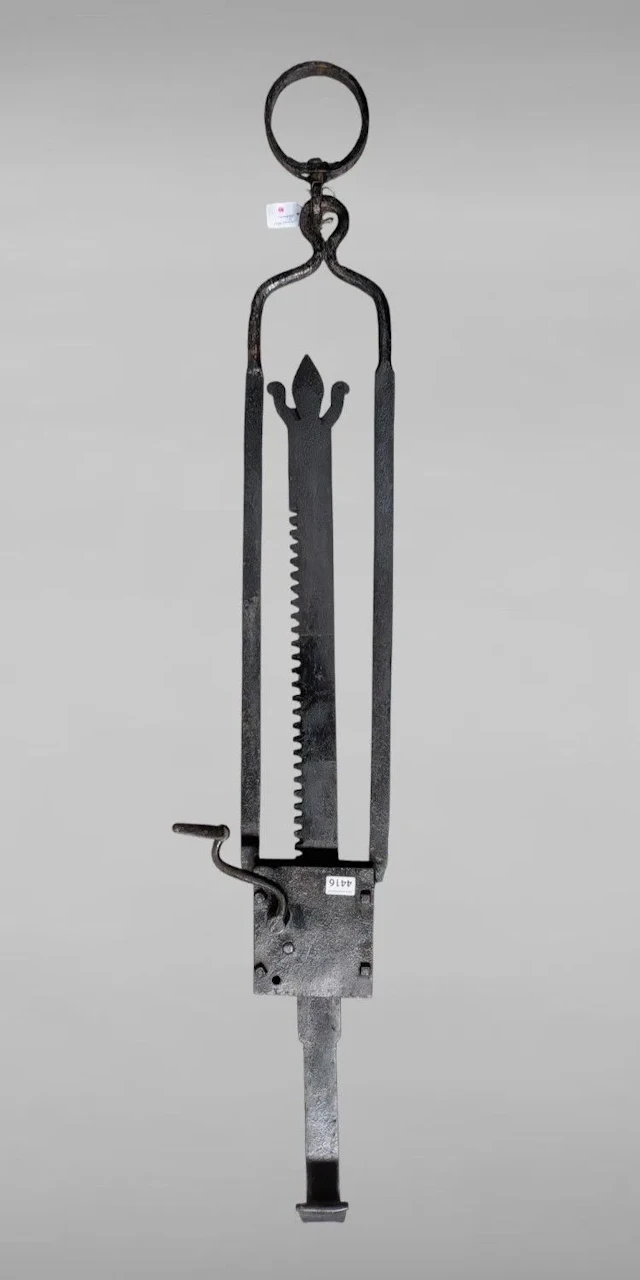 Antique wrought-iron rack—see photos for dimensions and condition