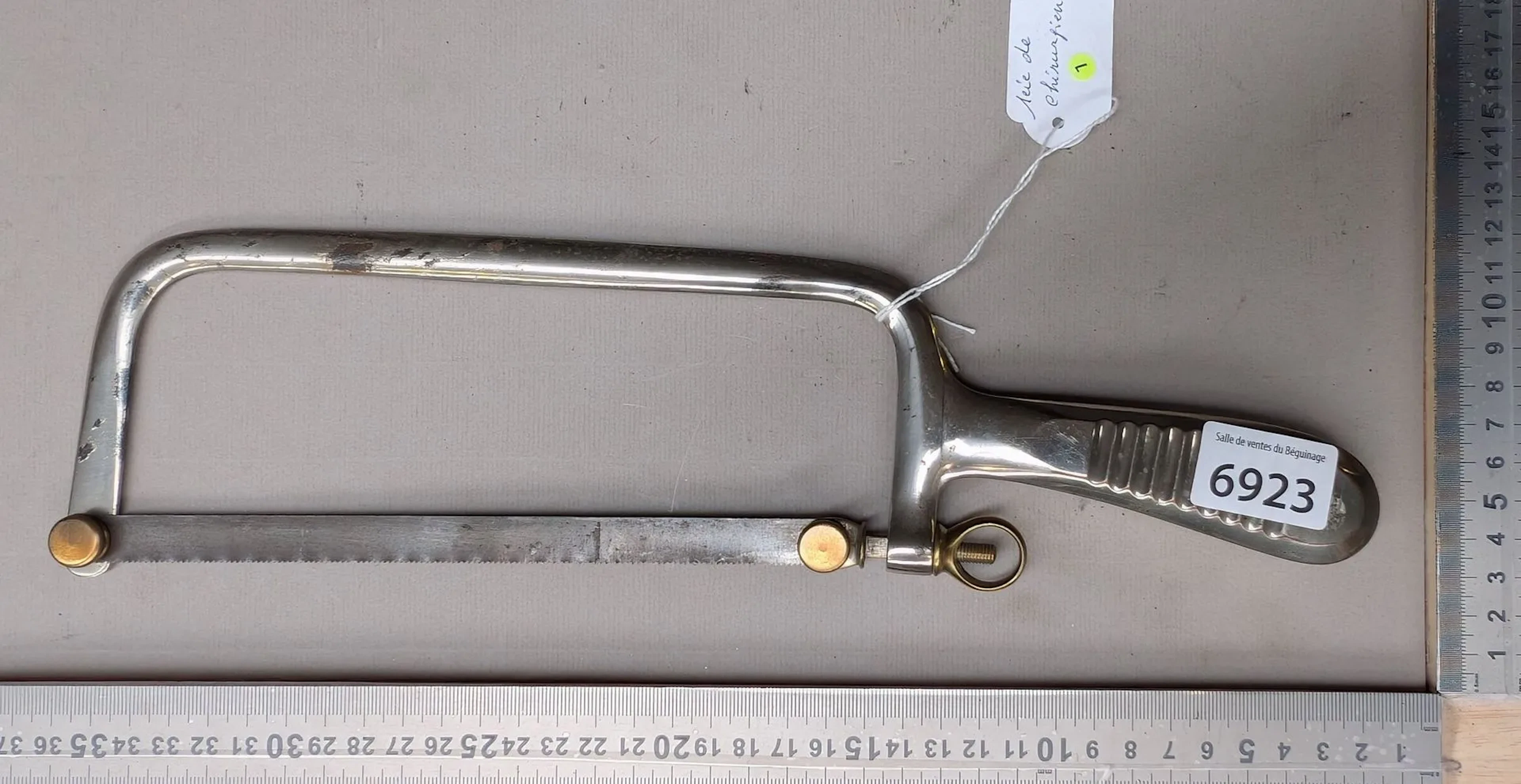 Medieval surgical saw—see photos for dimensions and condition