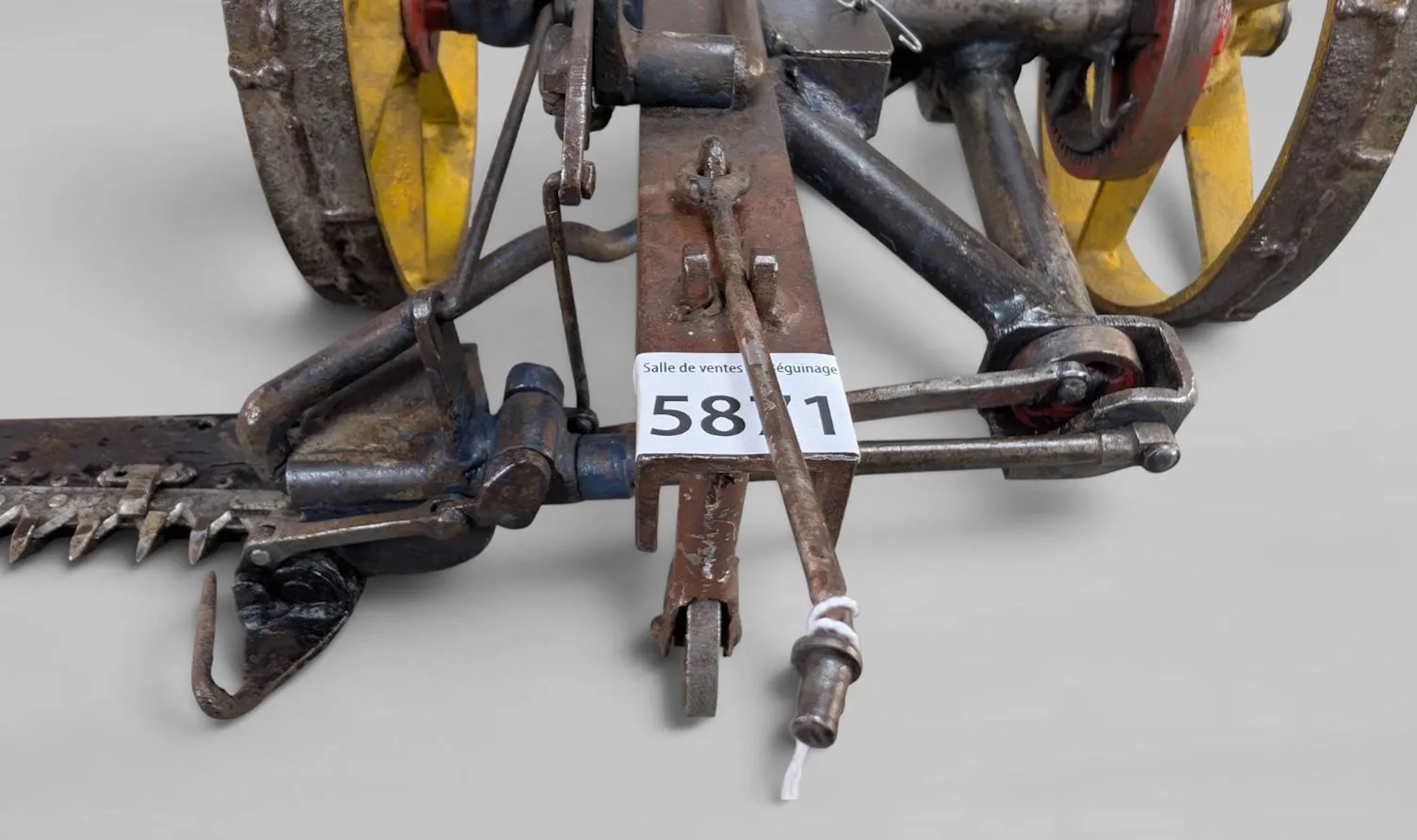 Scale model of a cutter bar mower—see photos for dimensions and condition